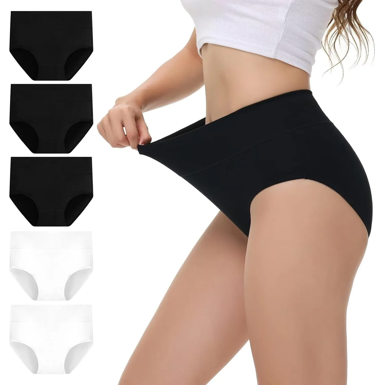 NUOZA Unterhosen Damen Unterwäsche Frauen Baumwolle Hohe Taille 5er Pack