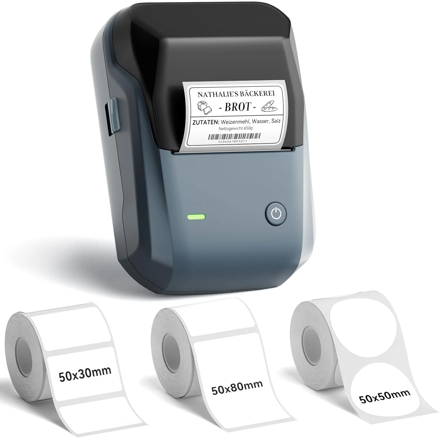 NIIMBOT Etikettendrucker, B1 Bluetooth Etikettiergerät mit Größeres Etikett, Selbstklebendes Aufkleber Druckgröße 20-50…