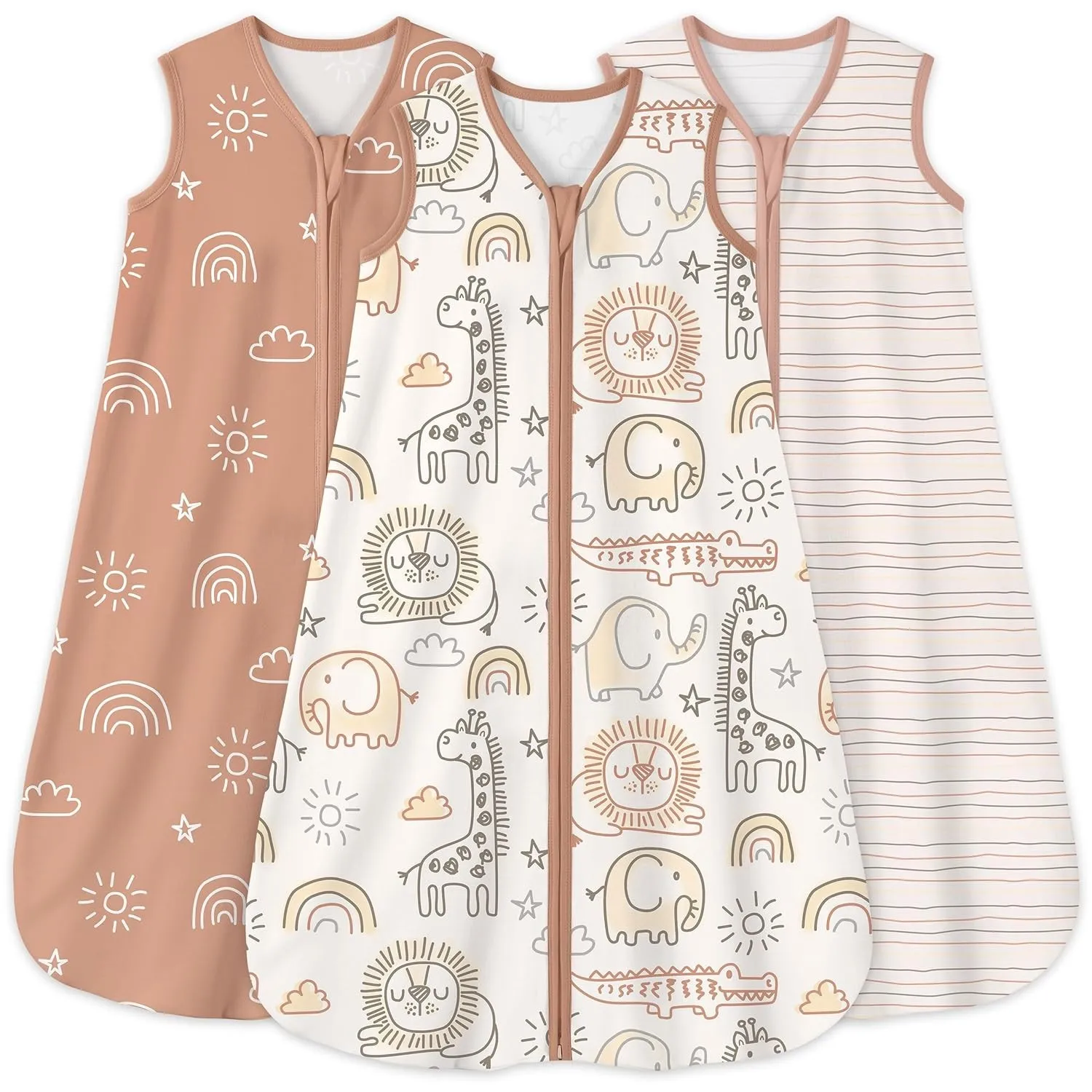 Yoofoss Schlafsack Baby Sommer 0.5 Tog - 3er Pack 67cm/0-6 Monate 100% Baumwolle Sommerschlafsack Babyschlafsack für Ju…