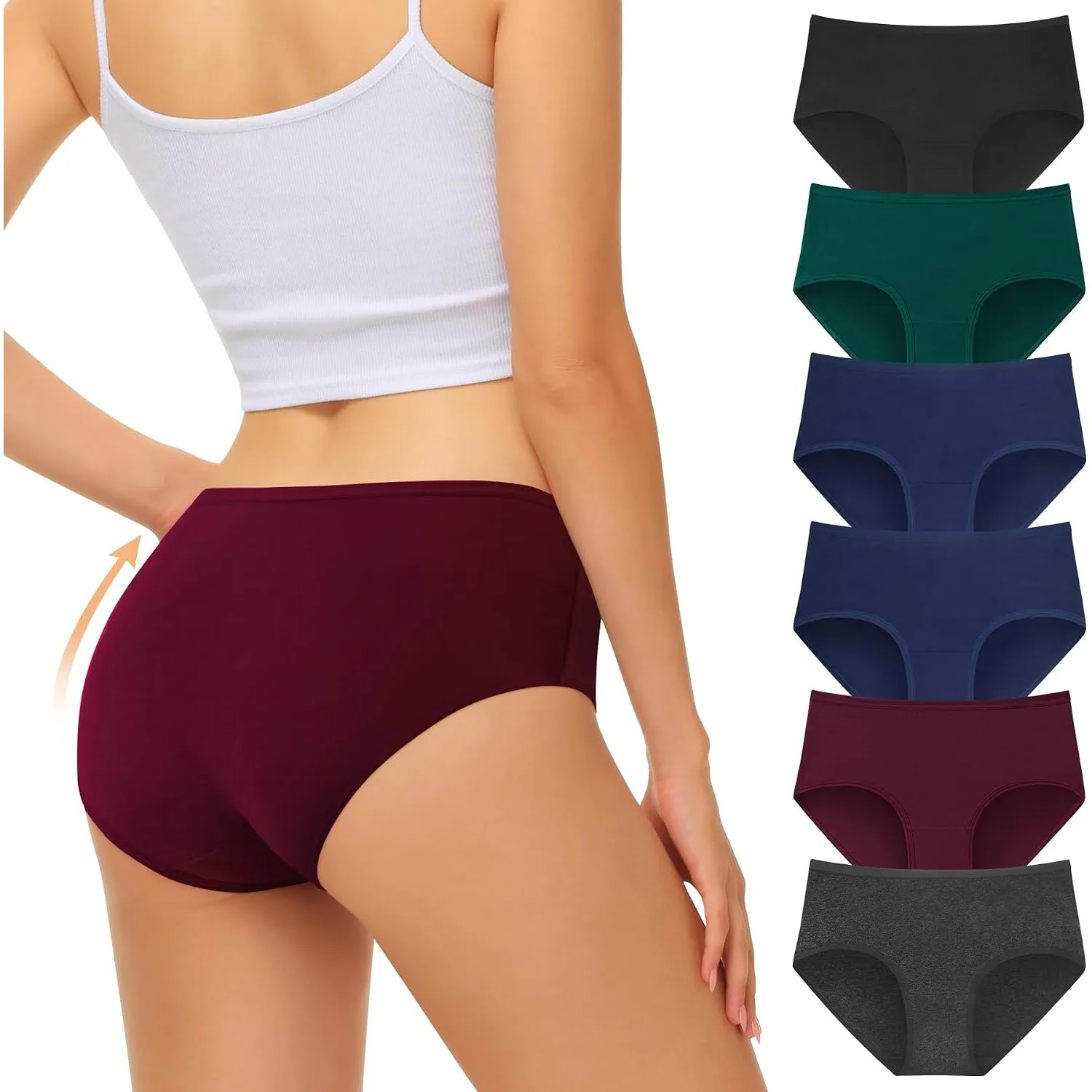 FALARY Unterhosen Damen Baumwolle Atmungsaktiv 6er Pack Unterwäsche XS-3XL