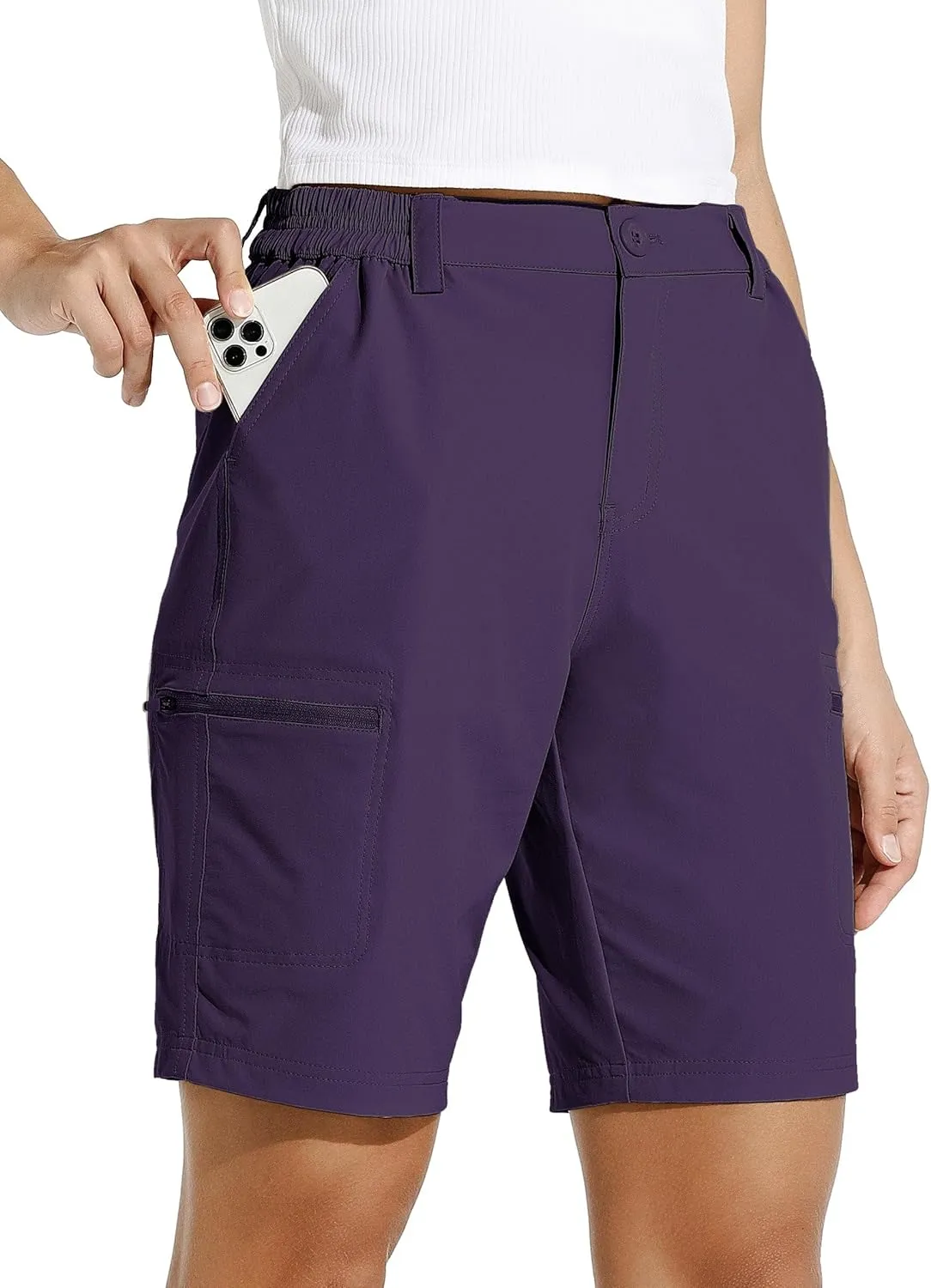 WILLIT Women's Shorts, Hiking Shorts, Summer Cargo Trousers, Cycling Shorts, Stretch Sports Trousers, Golf Shorts, Quic…