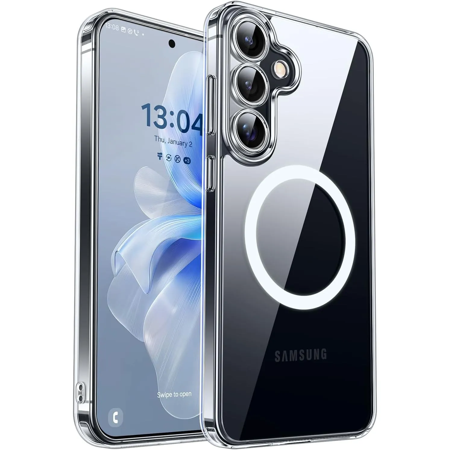 CANSHN für Samsung Galaxy S25 Plus Hülle mit Kameraschutz, Durchsichtig