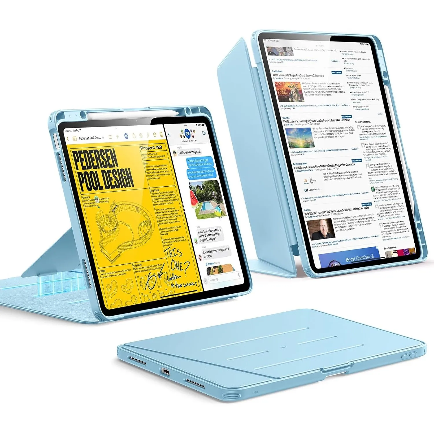 ESR Hülle für iPad Air 13 Zoll (2026/2025/2024) M4/M3/M2, Vertikale Stand, Mehrere Standwinkel, Ultrastabile Hülle mit …