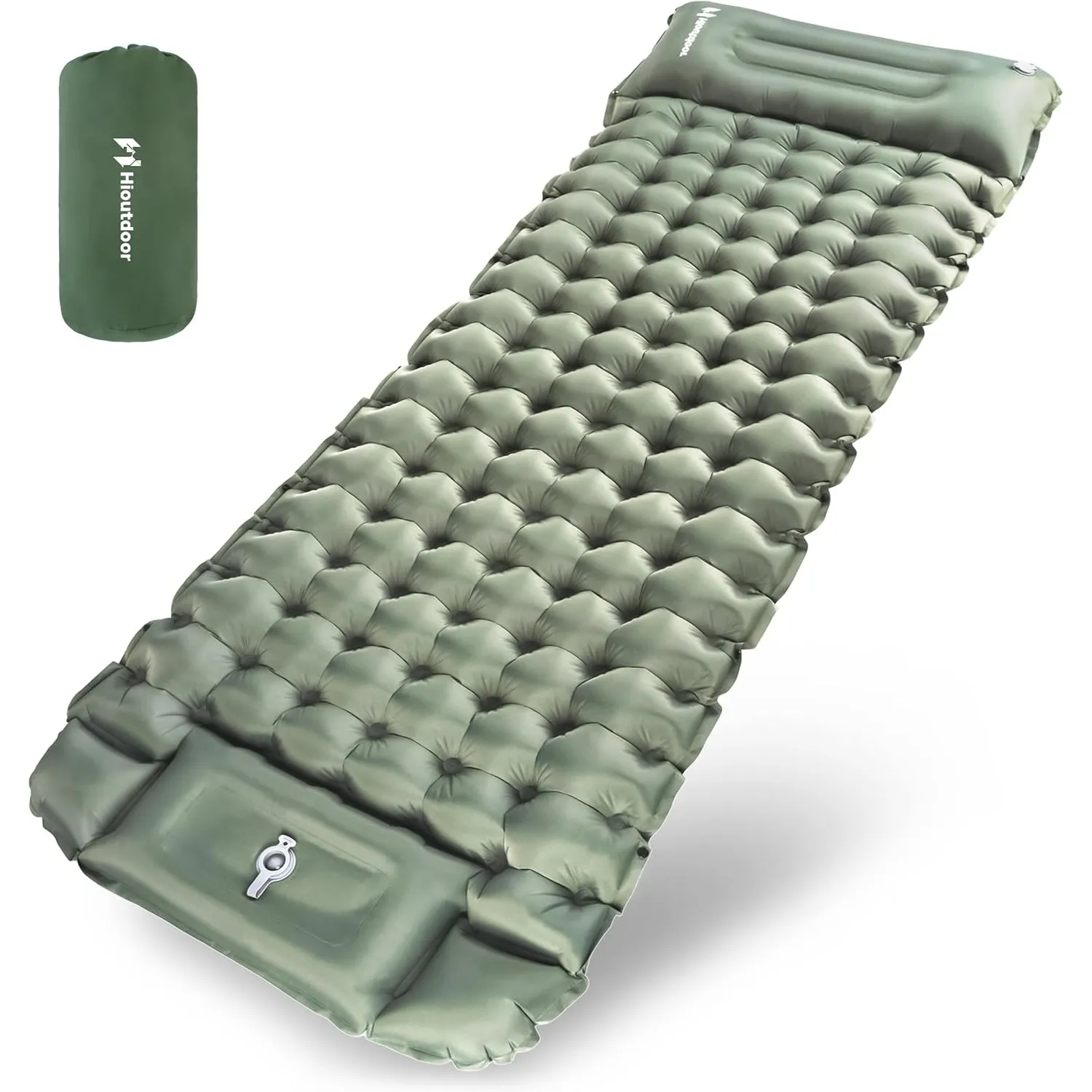 Hioutdoor Isomatte 10CM Camping Ultraleicht Aufblasbare Mit Fußpresse Pumpe Für Outdoor Wandern Strand Backpacking Zelt…