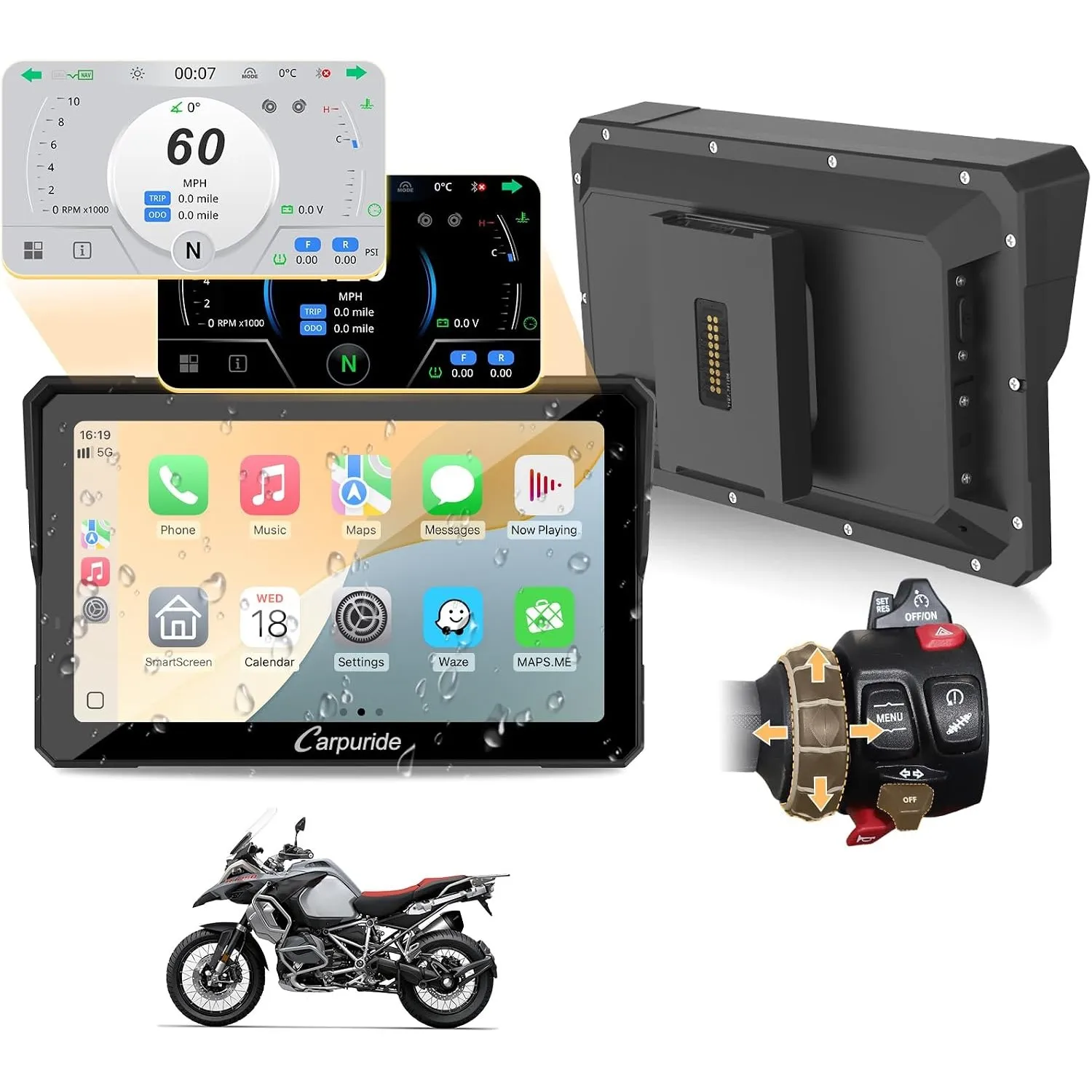 Carpuride W702BS Pro Carplay Bildschirm für BMW Motorrad Nativ Wonder Wheel