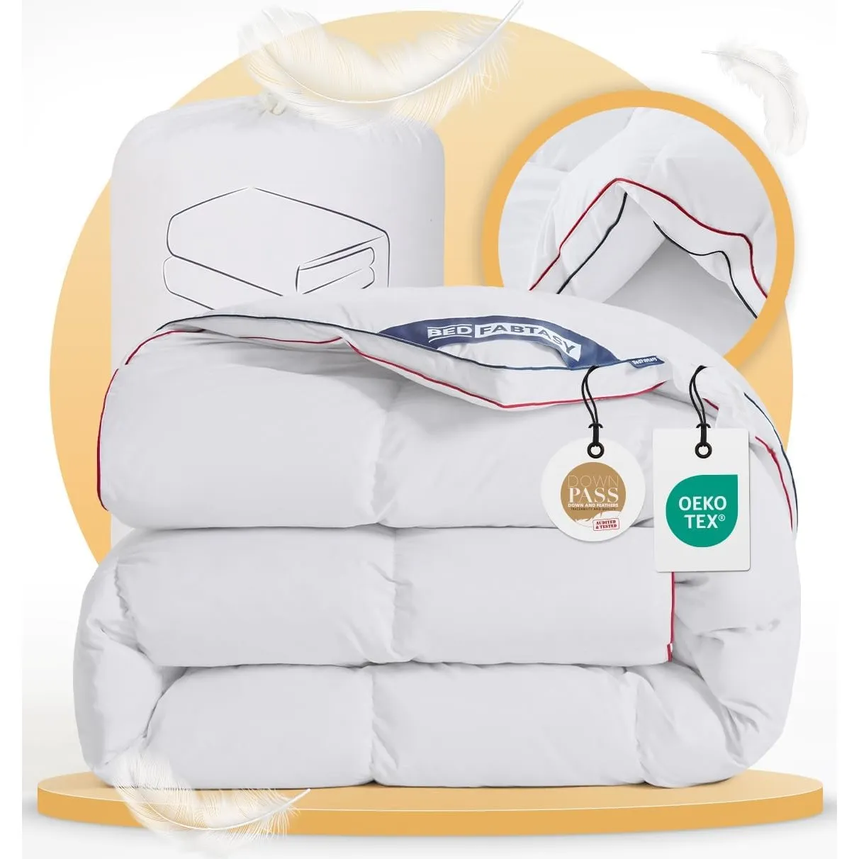 Zwickel Winterdecke aus Feder und Daunendecke 155x220cm, Oeko-Tex zertifizierte Bettdecke 155x220, 100% Extraweiche Fed…