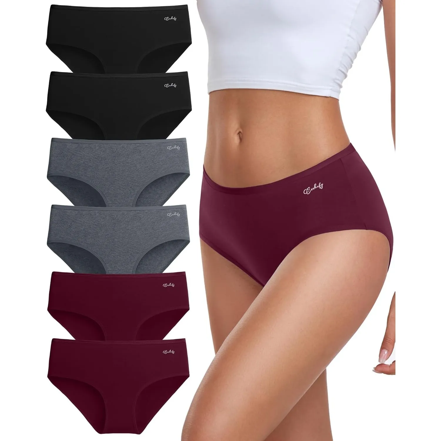 coskefy Unterhosen Damen, 6er Pack Slips Damen Baumwolle, Bequeme Frauen Unterwäsche, Atmungsaktiv Panties Weich