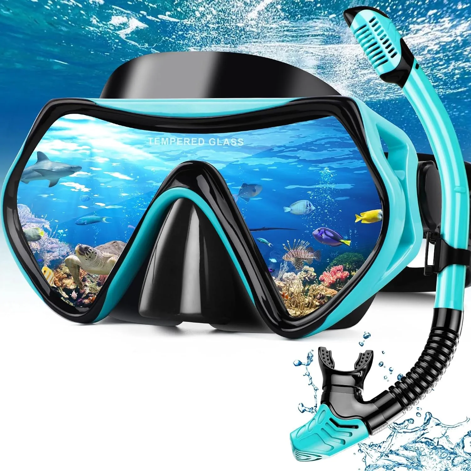 Hydomi Schnorchelset Erwachsene Anti-Fog Taucherbrille mit 180° Panorama Sichtfeld, Dry Top Schnorchel 3-Kanal System, …