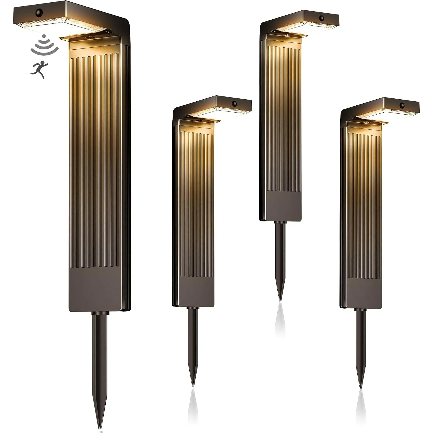 Solarlampen für Außen 4 Stück, 400LM Bewegungsmelder, 2-Farben | 3000K/6500K LED Farbwechsel, 12h+ Laufzeit, IP65 wasse…
