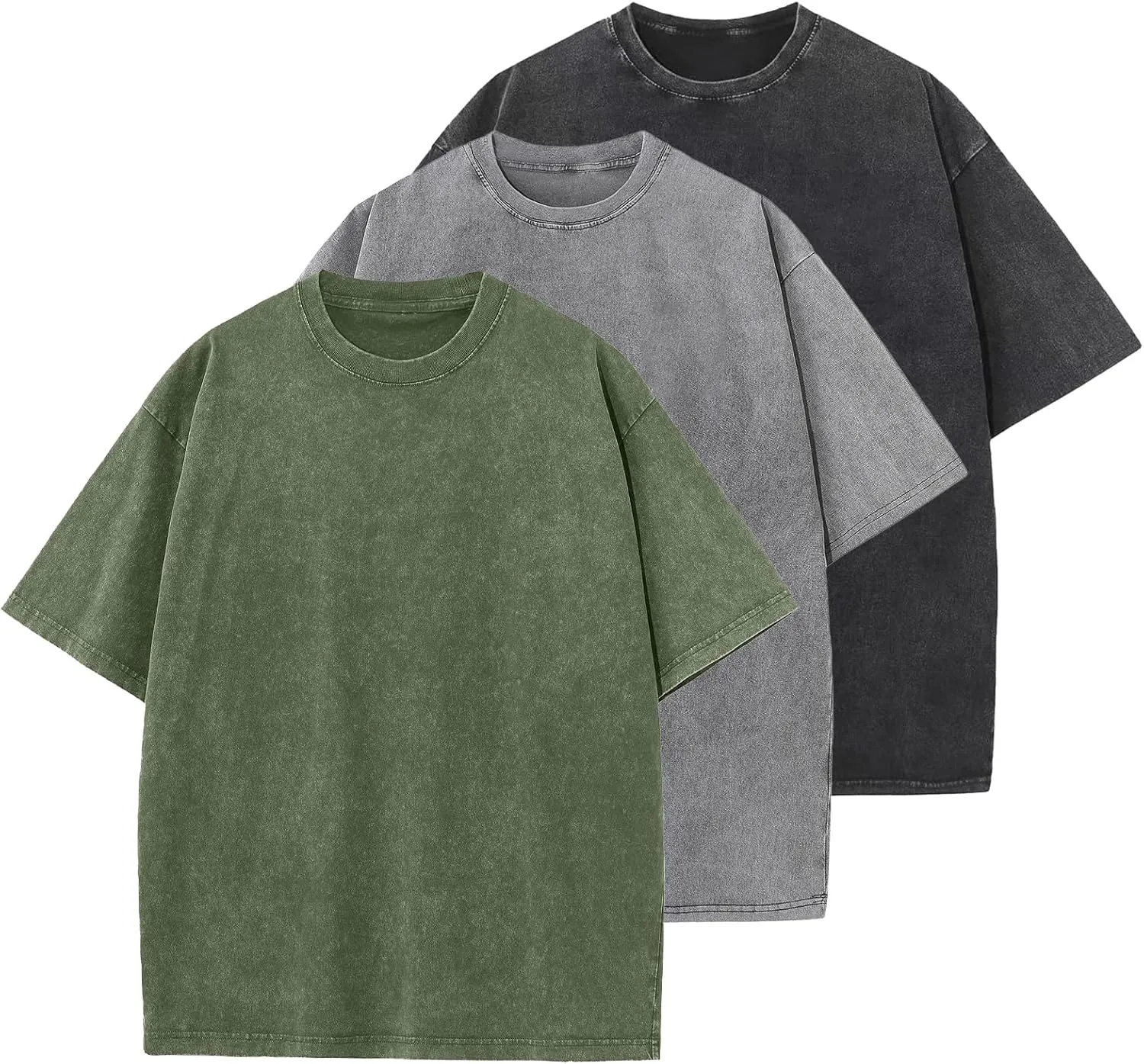 Men’s Oversized T-Shirt, Retro Washed Top, Cotton, Plus Size, Unisex Fashion, Hip Hop Vintage T-Shirts