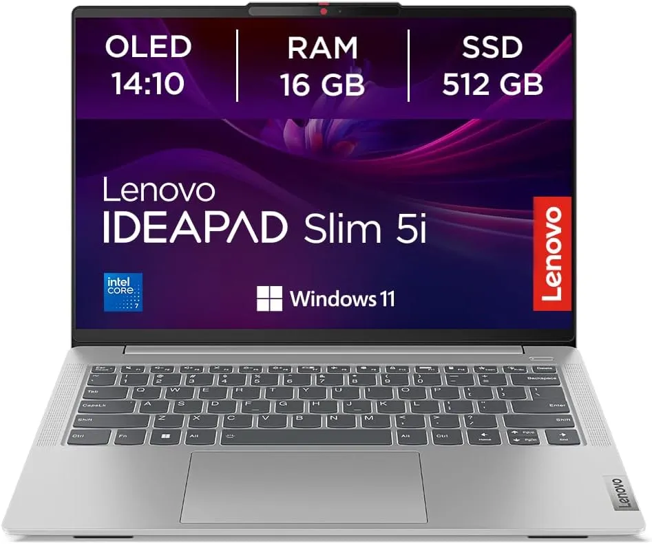 Lenovo IdeaPad Slim 5i Laptop | 14 Inch OLED WUXGA Display | Intel Core i7-13620H | 16GB RAM | 512GB SSD | Intel UHD Gr…