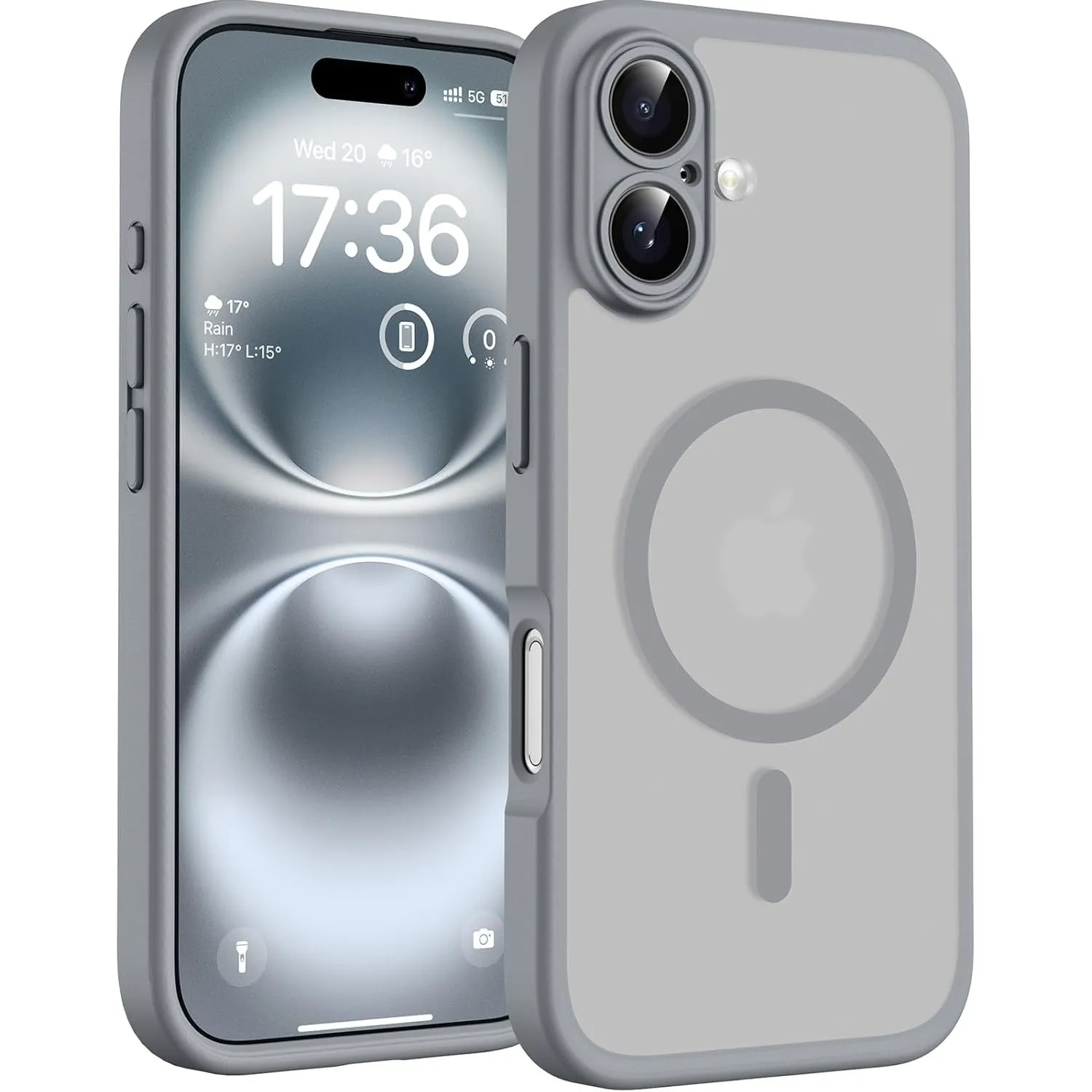 TOCOL für iPhone 16 Hülle, Kompatibel mit MagSafe, Grau