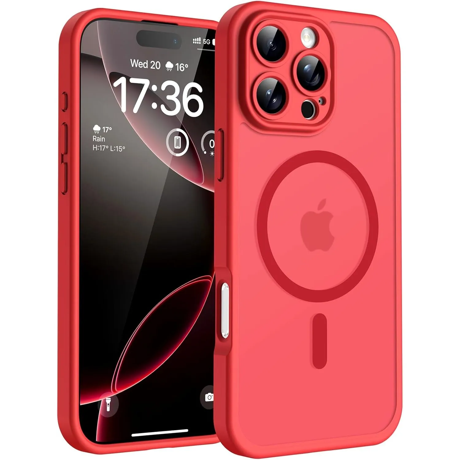 TOCOL für iPhone 16 Pro Hülle, Kompatibel mit MagSafe, Rot