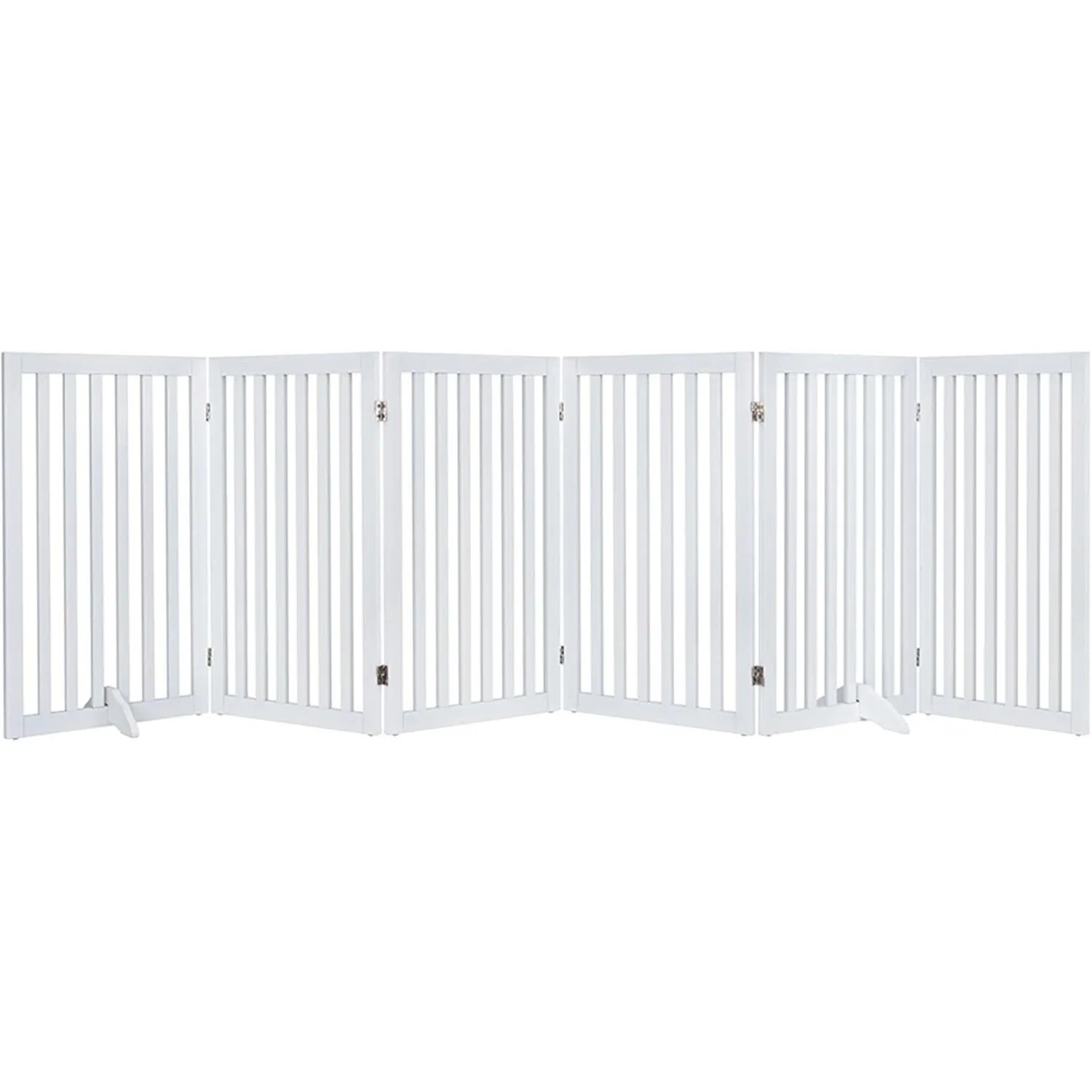 unipaws Hundegitter 306 cm extra breit, freistehendes Hundetor für Türen & Treppen, faltbares Welpengitter, Holz Laufst…