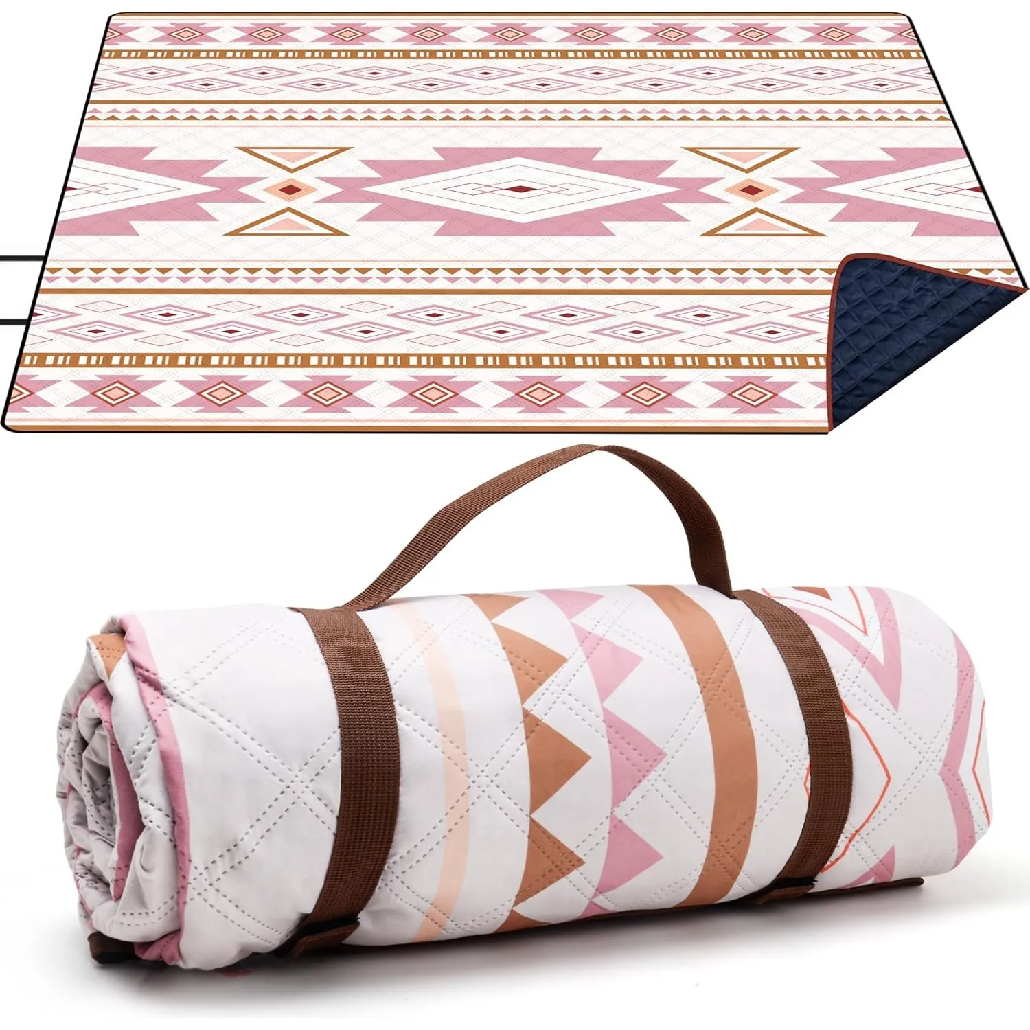 LARUTAN Outdoor Picknickdecke, 200x200cm Stranddecke Sandfrei, Tragbare Waschbar Strandunterlage Picknickdecke für Troc…