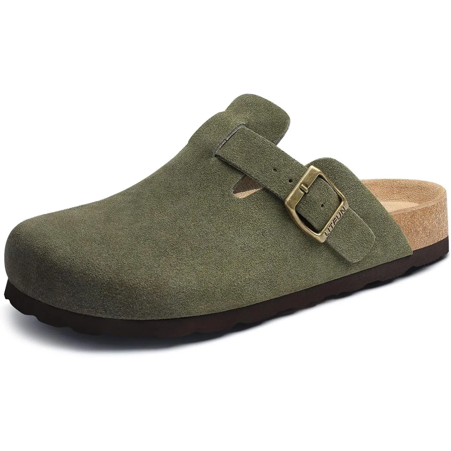 Litfun Wildleder Clogs für Damen weiches Fußbett Pantoletten