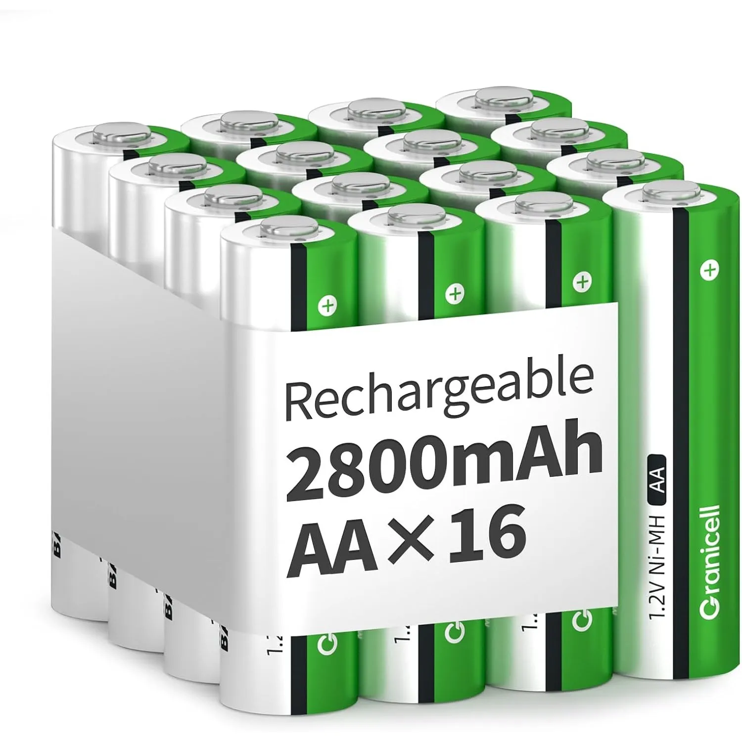 Granicell AA Wiederaufladbare Batterien 2800 mAh Hohe Kapazität 1500 Zyklen, 1.2V NiMH Niedrige Selbstentladung AA Batt…