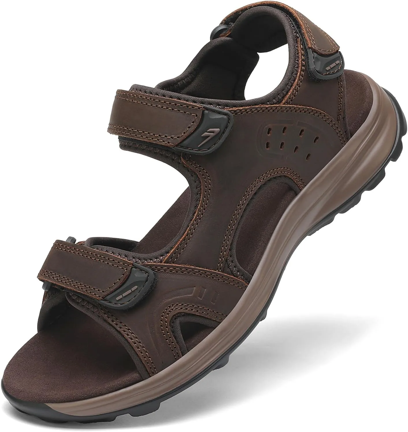 FLARUT Men's Sandals Summer Hiking Shoes Trekking Sandals Outdoor Sports Leather Beach Hiking Sandals Open Toe Hiking S…