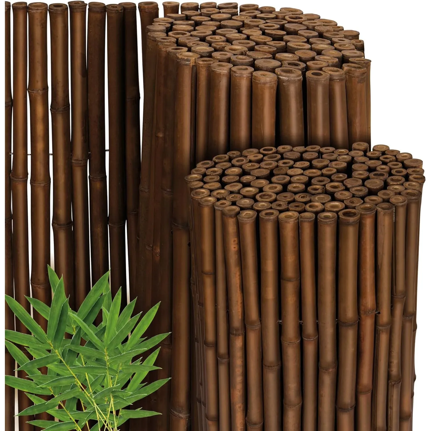 Sol Royal Bambus Sichtschutz Zaun witterungsbeständiger Bambuszaun Indoor | 180x250cm Dunkelbraun gehärtete Bambusrohre…