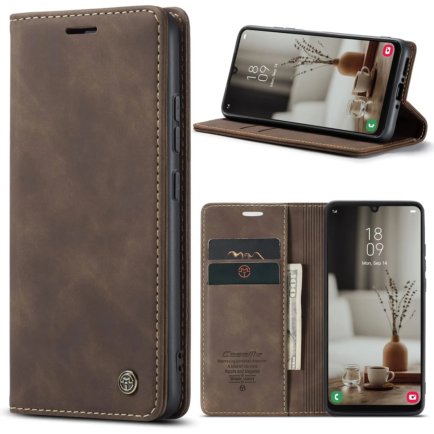 Handyhülle für Samsung Galaxy A34 5G Hülle Premium Lederhülle Flip Case Magnet Tascher Kartenfach Standfunktion Klapphü…