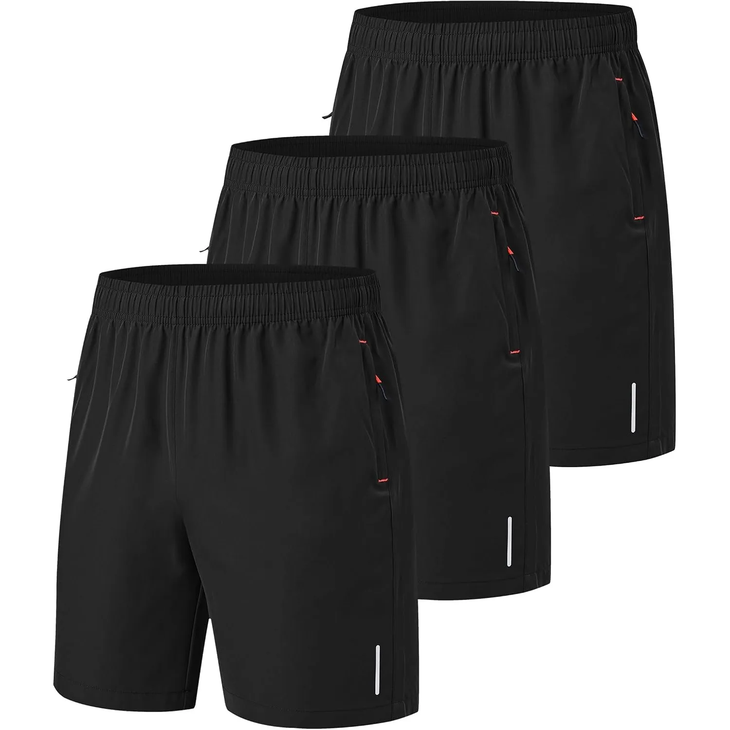 Zoofly 3er Pack Sporthose Kurze Herren Sommer Sport Shorts Mit Reißverschlusstaschen Elastische Fussball Fitness Tennis…