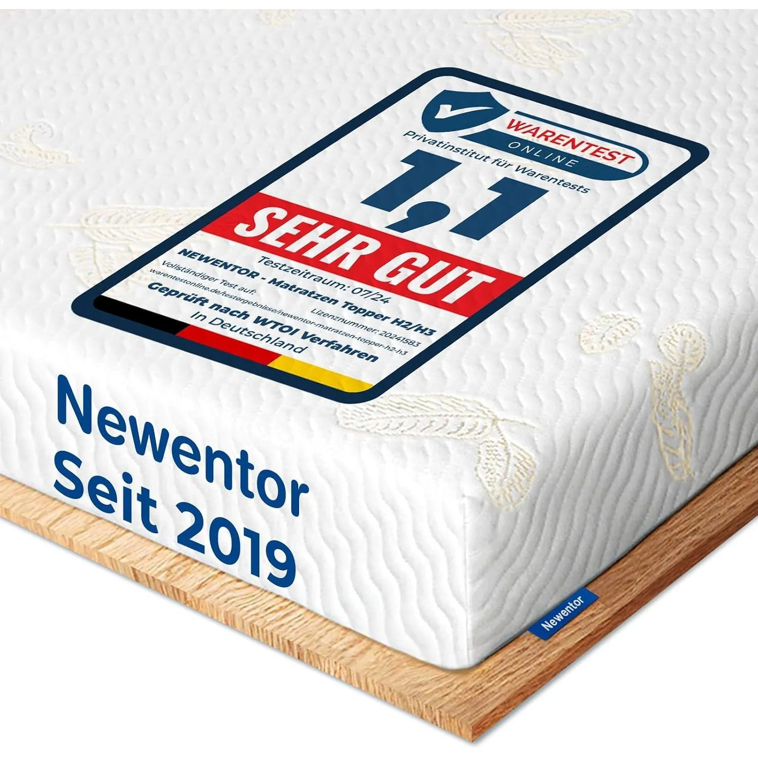 Newentor® Topper 80x200cm H2 H3, eingetragenes Design, Luxury Viscoschaum