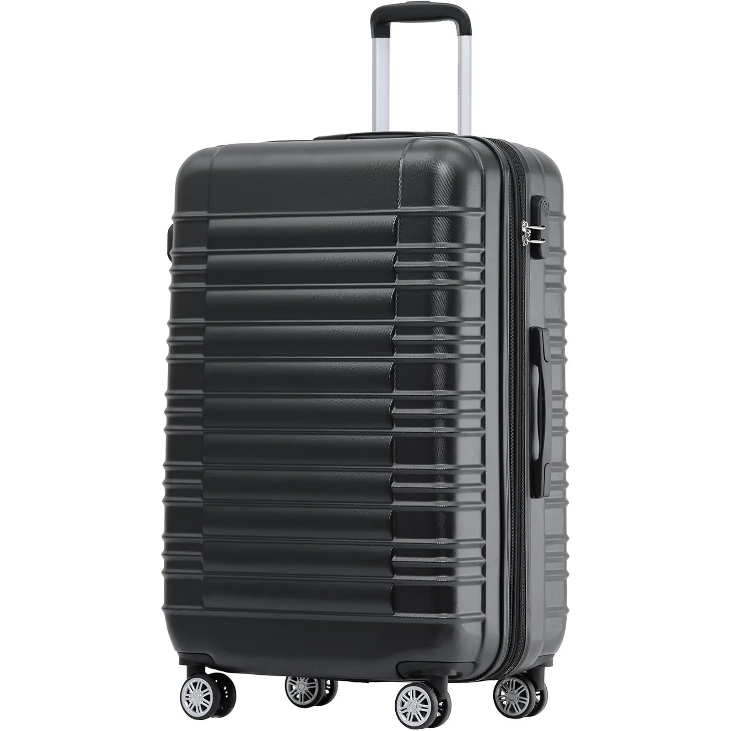 BEIBYE Reisekoffer 2088 Hartschalekoffer Gepäck Koffer Trolley Größe L in 14 Farben (Schwarz)