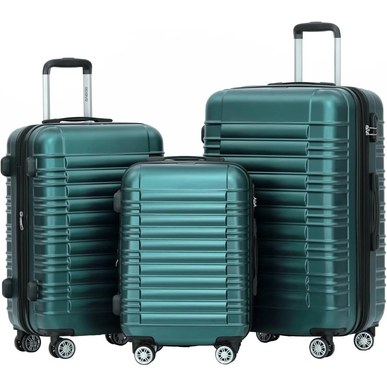 BEIBYE Reisekoffer 2088 Hartschalekoffer Gepäck Koffer Trolley Set, Kofferset in 14 Farben (Dunkelgrün)