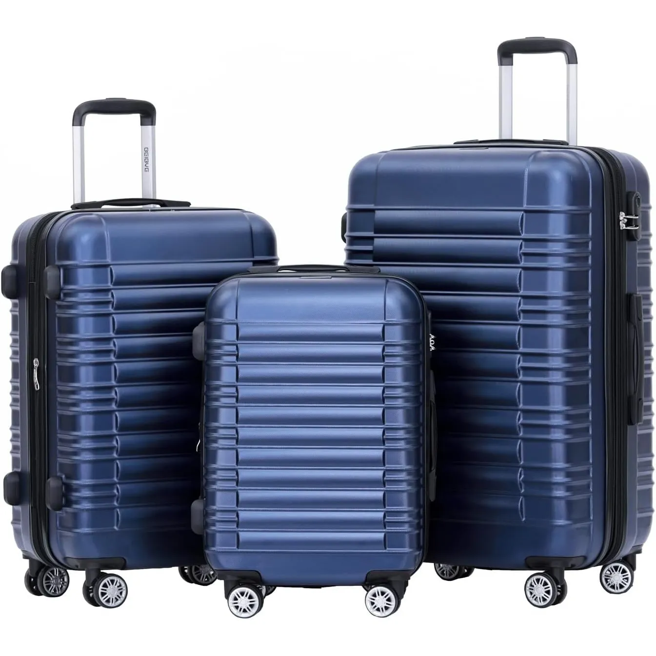 BEIBYE Reisekoffer 2088 Hartschalekoffer Gepäck Koffer Trolley Set, Kofferset in 14 Farben (Dunkelblau)