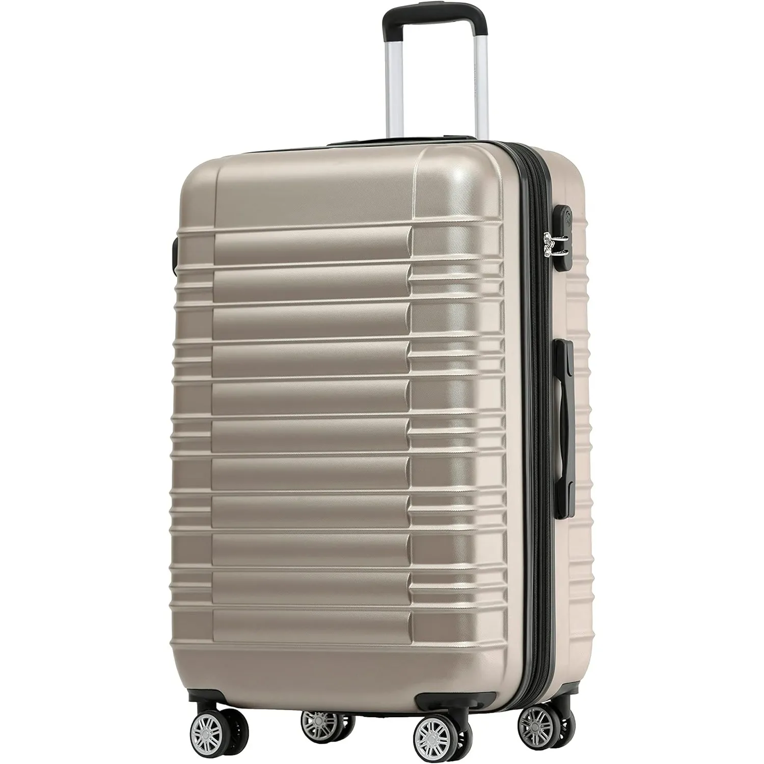 BEIBYE Reisekoffer 2088 Hartschalekoffer Gepäck Koffer Trolley Größe XL in 14 Farben (Champagner)