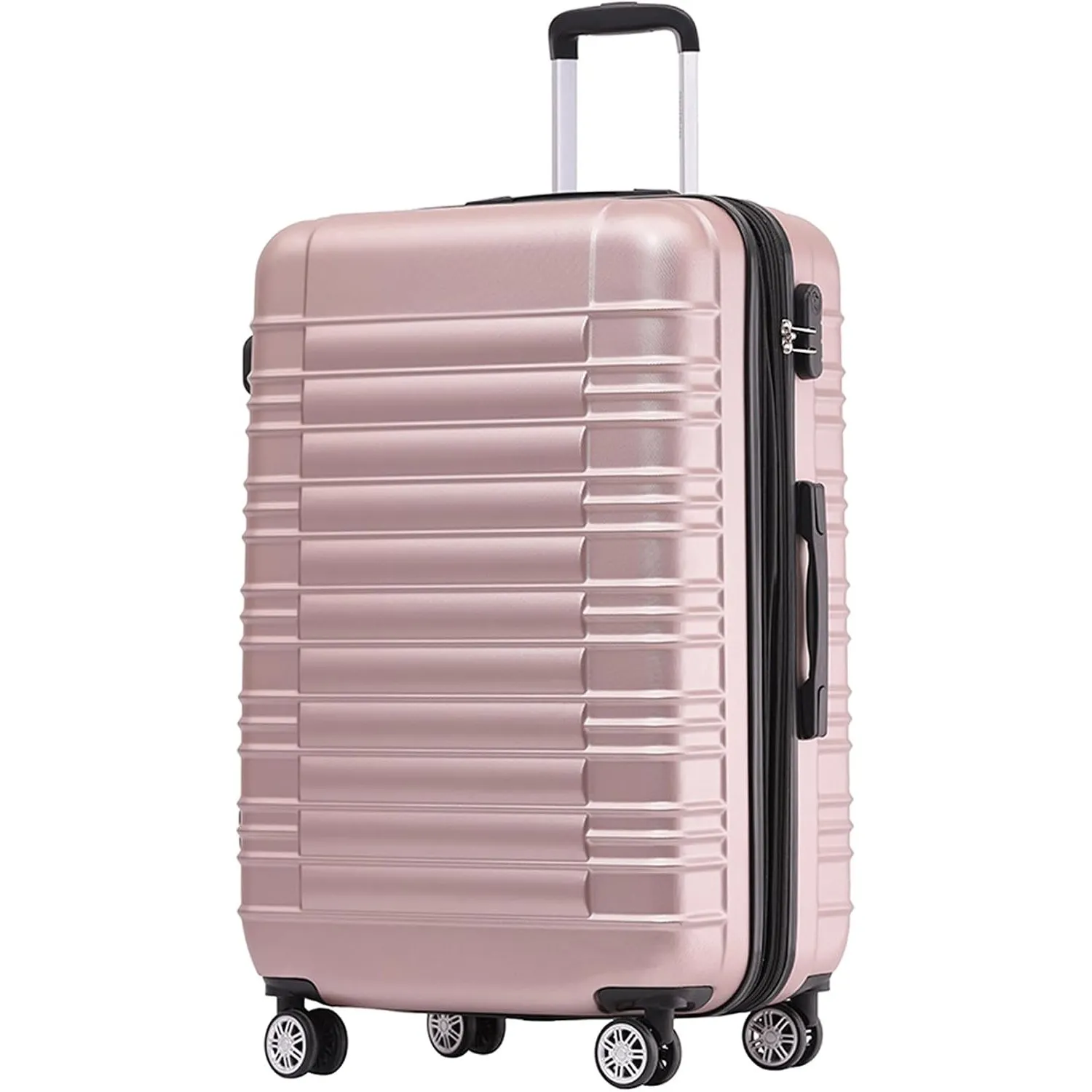 BEIBYE Reisekoffer 2088 Hartschalekoffer Gepäck Koffer Trolley Größe XL in 14 Farben (Rosagold)