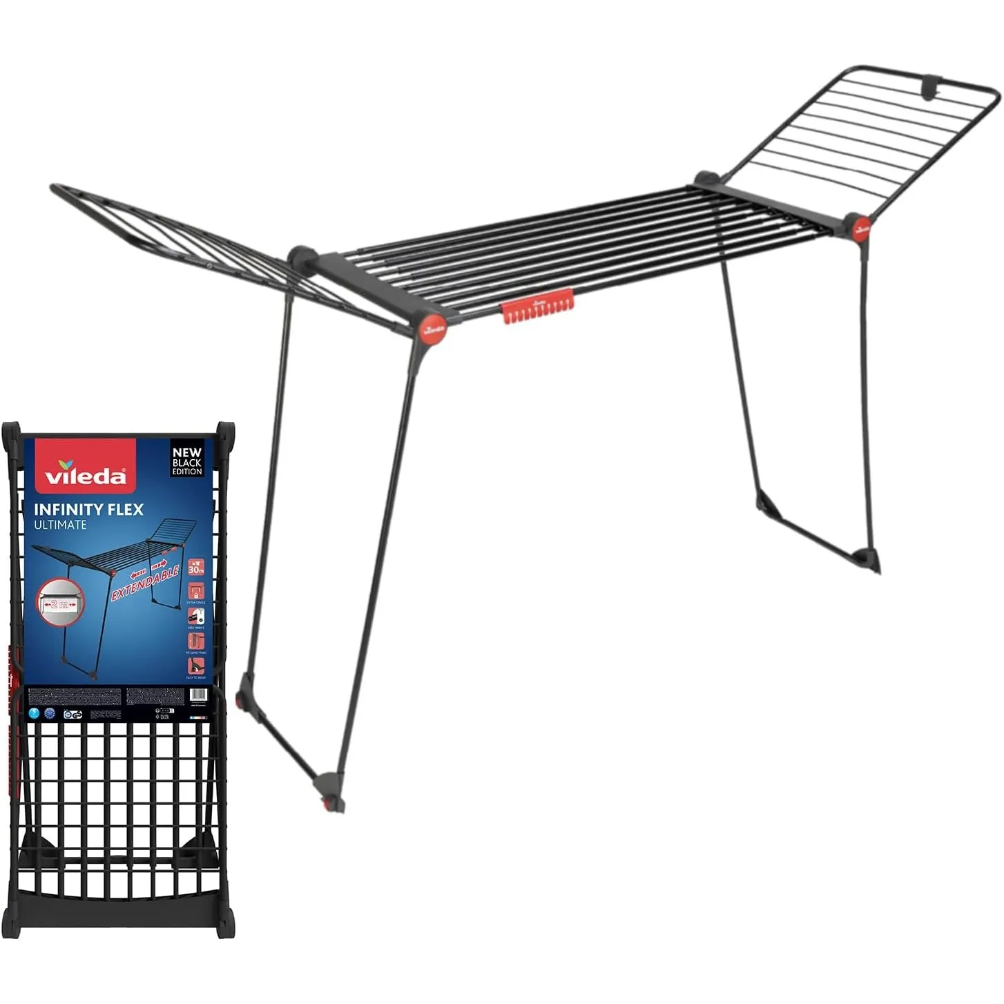 Vileda Infinity Flex Ultimate Wäscheständer, ausziehbar bis 2m