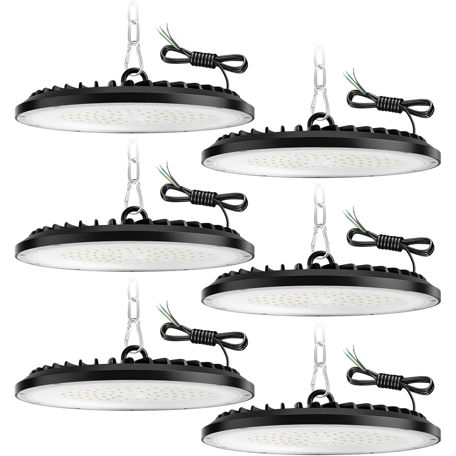 UFO LED hallenstrahler,LED Werkstattlampe,IP65 Wasserdichte Industrielampe für Fabriken, Lagerhäuser,Garagen (6 Pack, 1…
