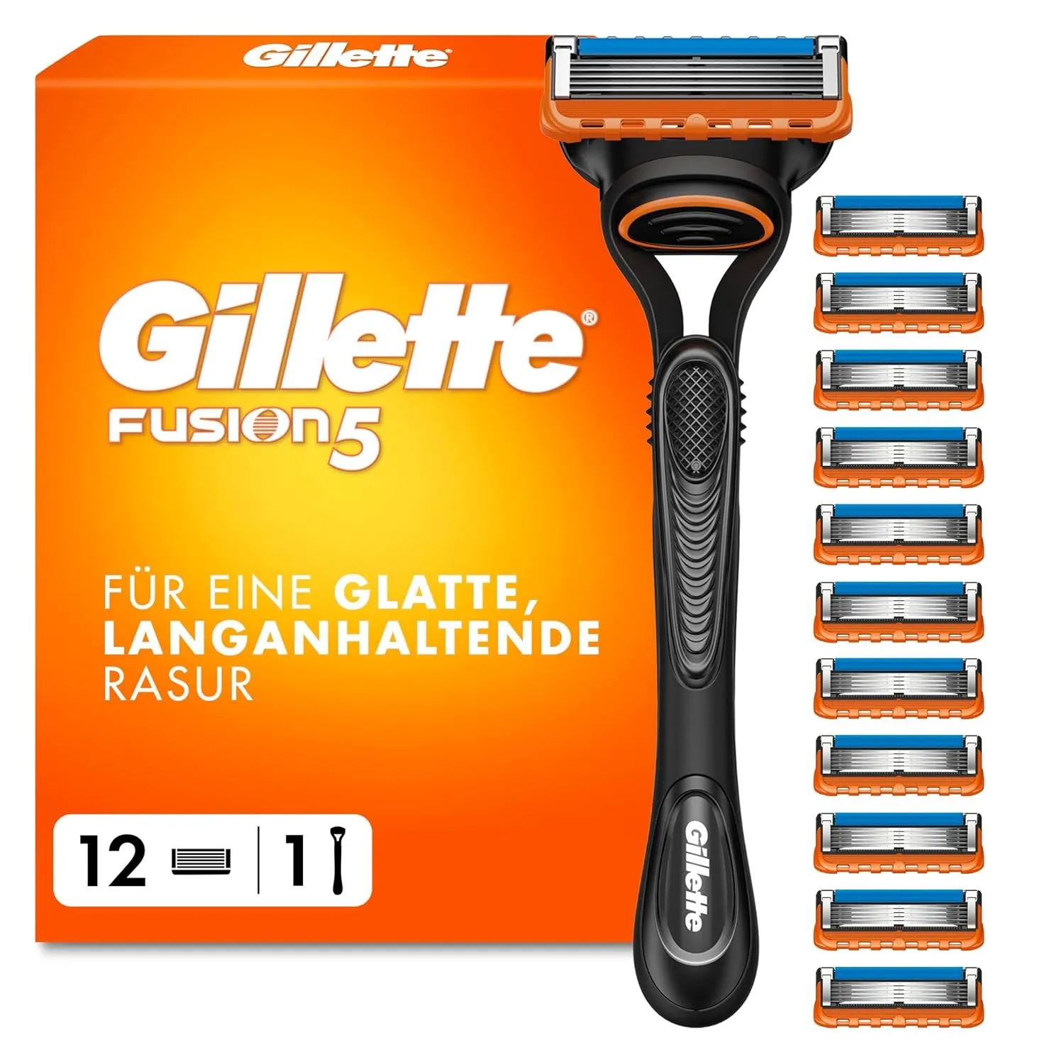 Gillette Fusion 5 Rasierer Herren, Nassrasierer, Metall, Schwarz