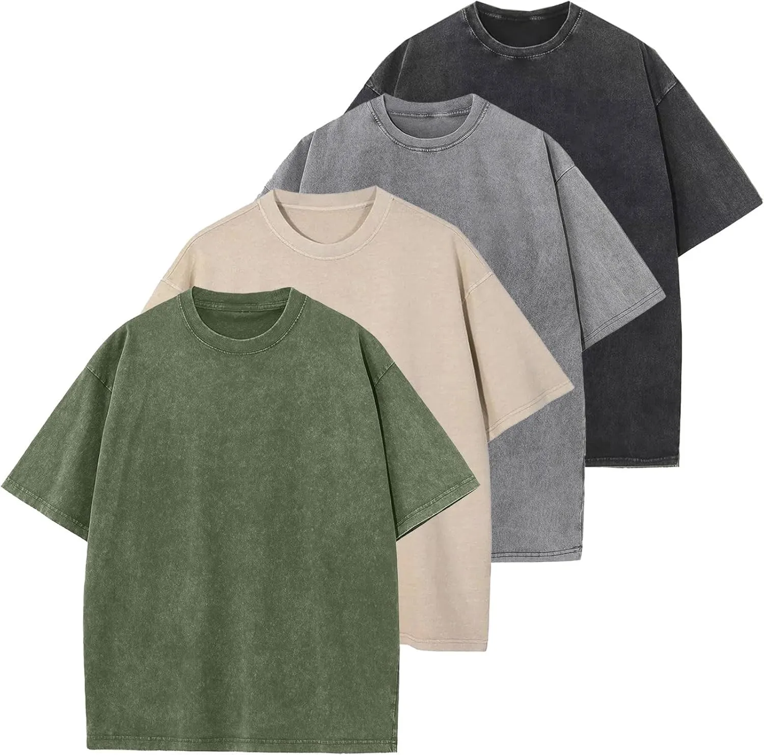 Men’s Oversized T-Shirt, Retro Washed Top, Cotton, Plus Size, Unisex Fashion, Hip Hop Vintage T-Shirts