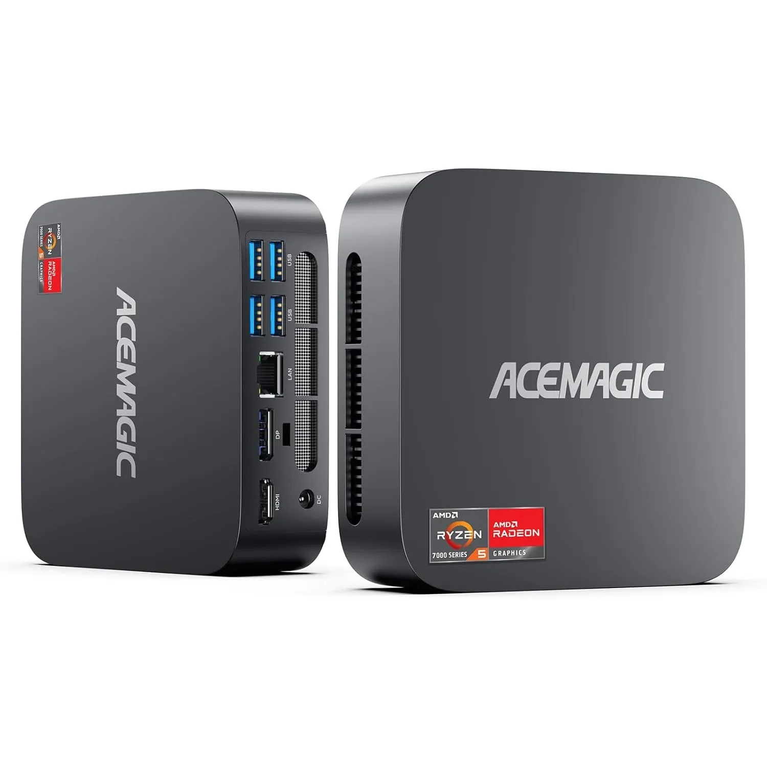 ACEMAGIC Kron Mini K1 Mini PC, AMD Ryzen 5 7430U (Äquivalent zu 5850U, 6C/12T, Bis zu 4.3Ghz),16GB LPDDR4X 512GB M.2 SS…