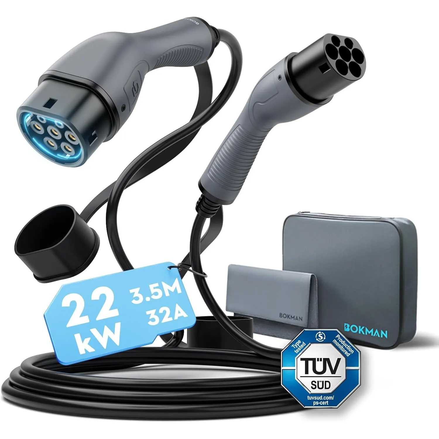 bokman Typ 2 Ladekabel 22 kW 3 Meter