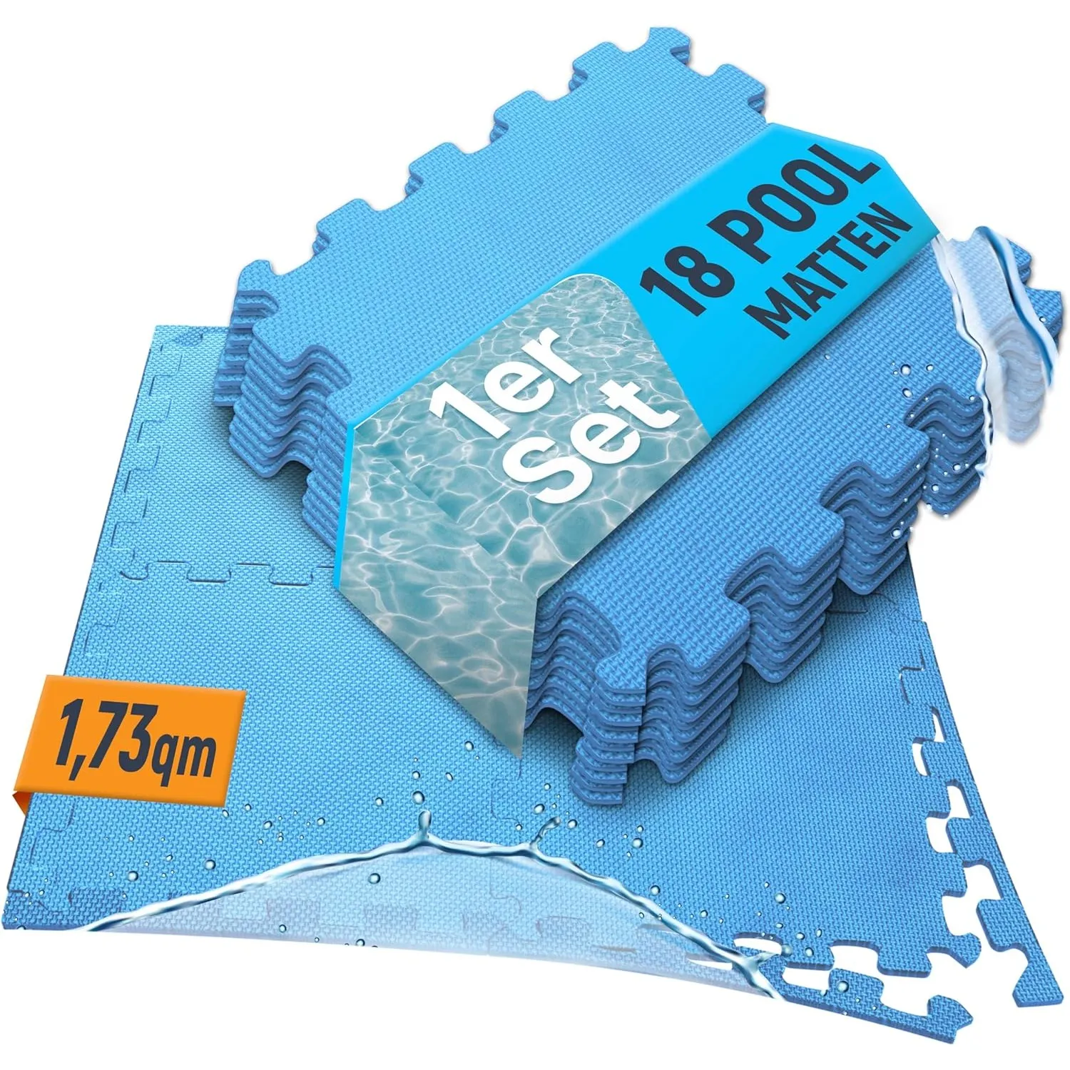 NEOLYMP 18 Stück Pool Unterlage Outdoor zuschneidbar - Whirlpool Unterlegmatte rutschfest und langlebig - Poolmatten Sc…