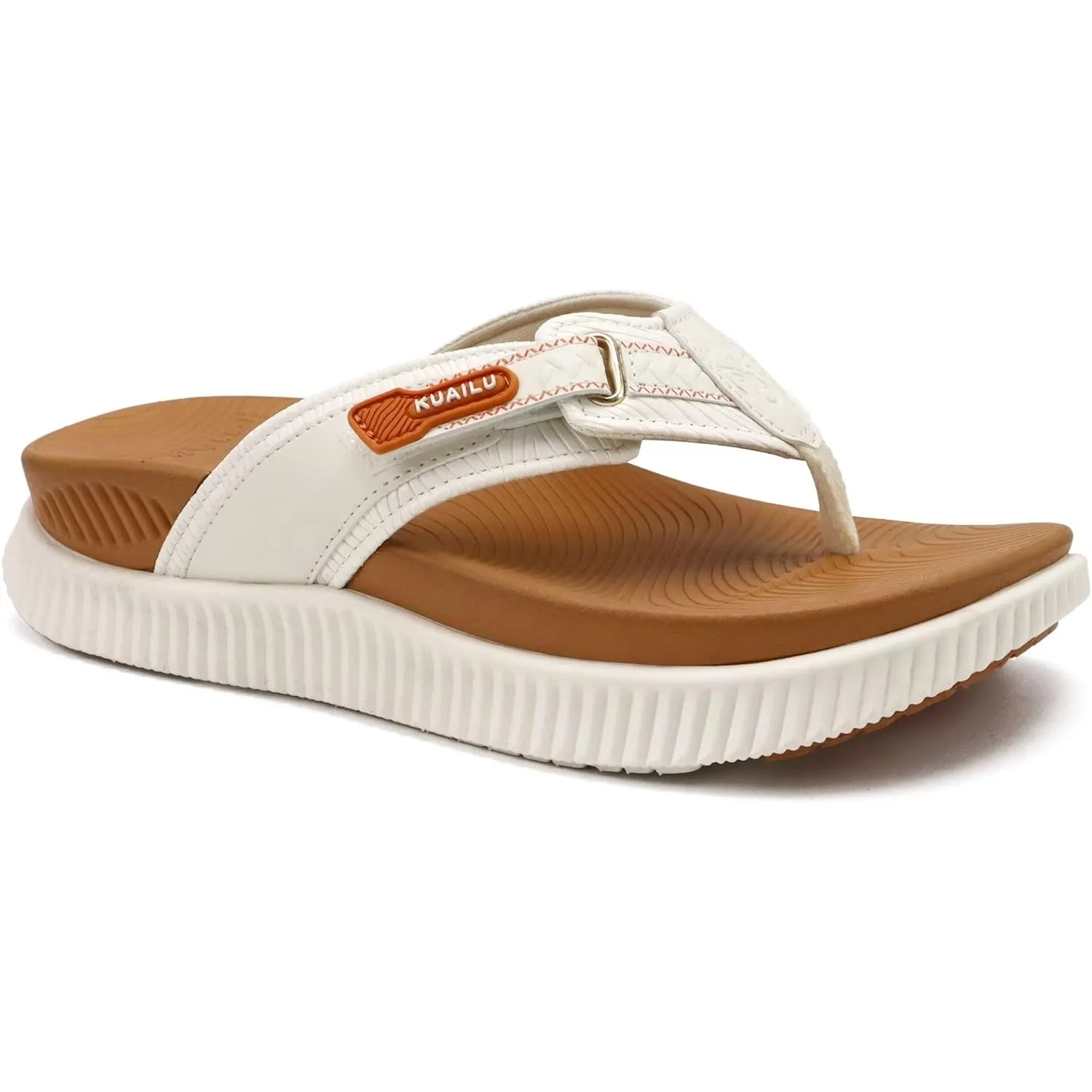 KuaiLu Damen Orthotische Fußbett Flip Flops Sport Erholung Wander-Sandalen Für Frauen Mit Bequeme Arch Support - Verste…