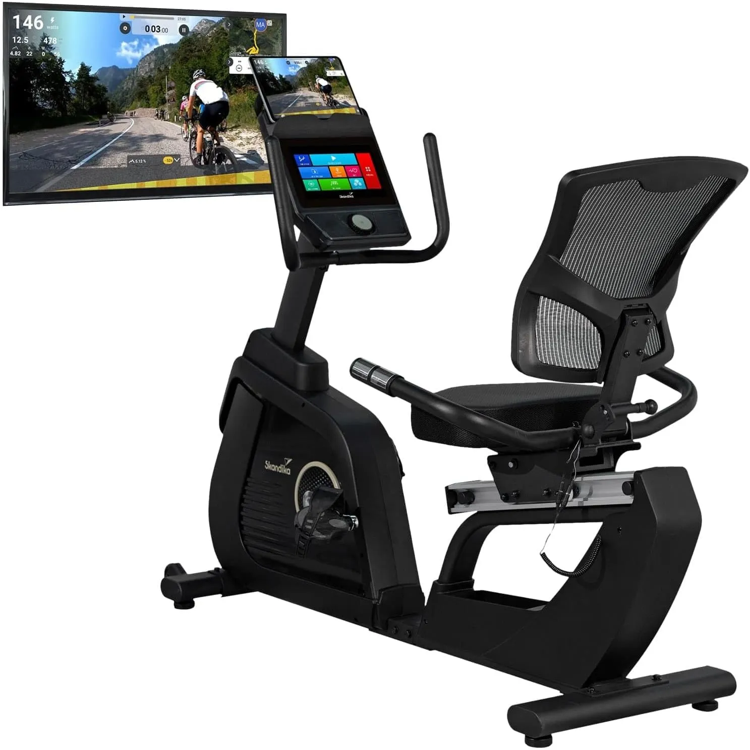 Skandika Ergometer Cykling P14 | Heimtrainer mit/ohne Touchscreen und Multimedia Computer, bis 150 kg, bis 205 cm, Laut…