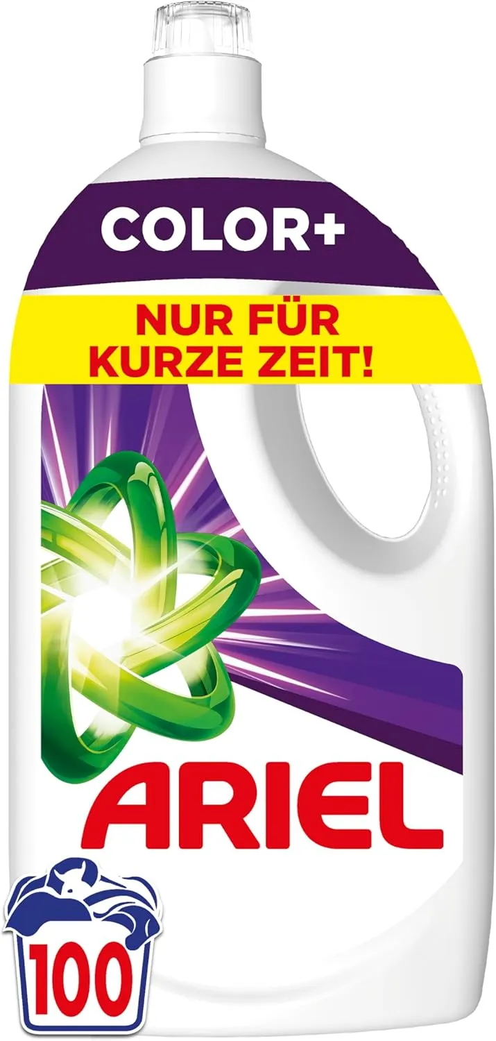 Ariel Flüssigwaschmittel, 100 Waschladungen Color+ Waschmittel, Kraftvolle Fleckenentfernung in nur 1 Waschgang, selbst…