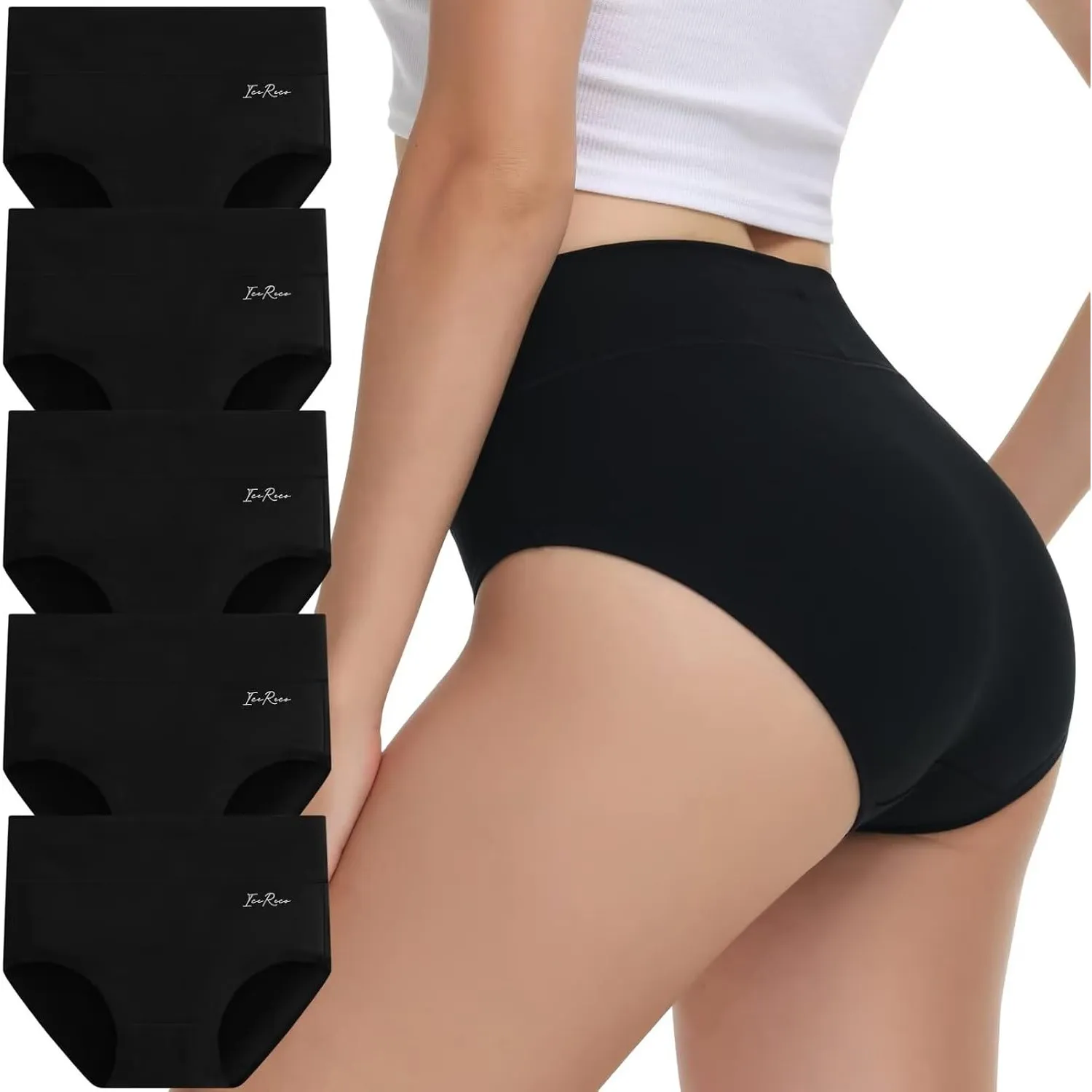 Unterhosen Damen Hohe Taille Baumwolle 5er Pack Atmungsaktiv