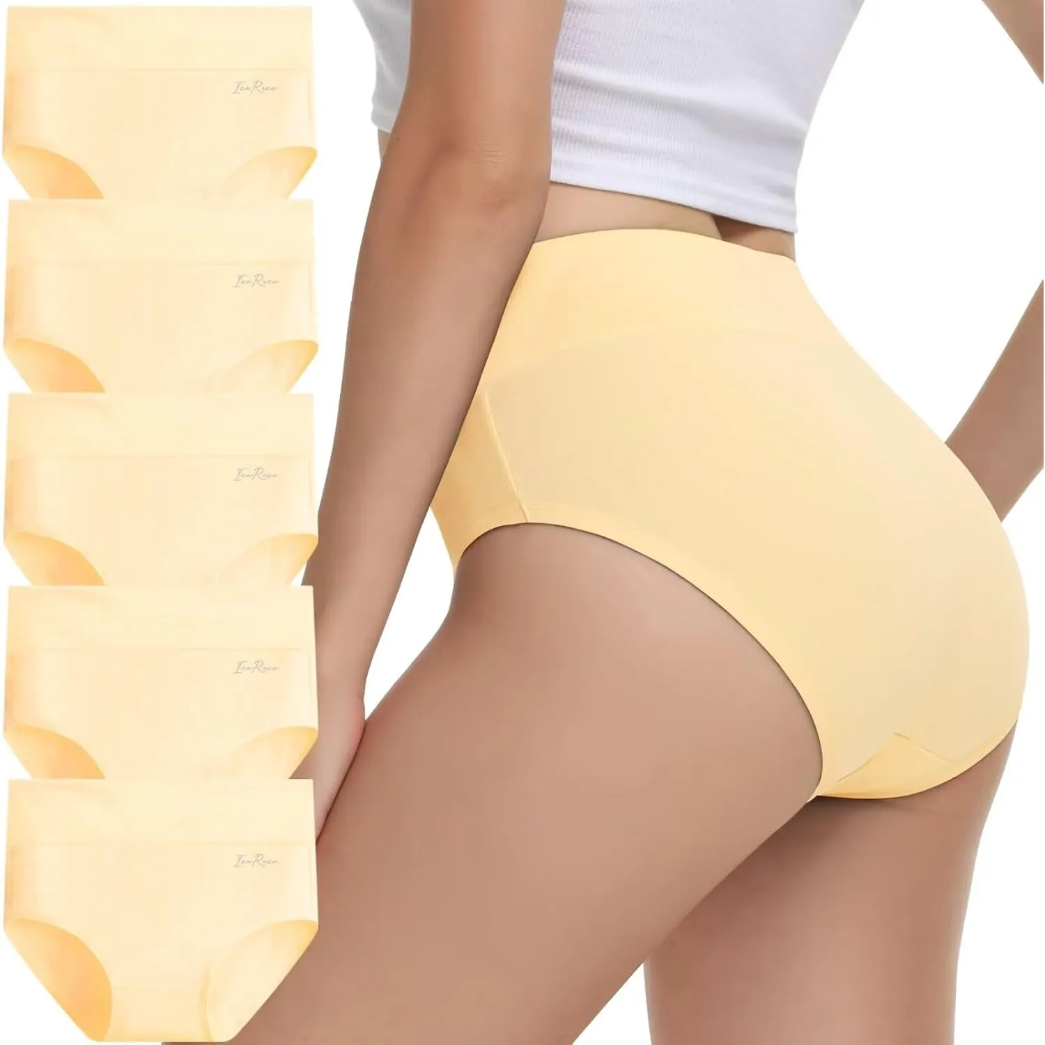 Unterhosen Damen Hohe Taille Baumwolle 5er Pack Atmungsaktiv