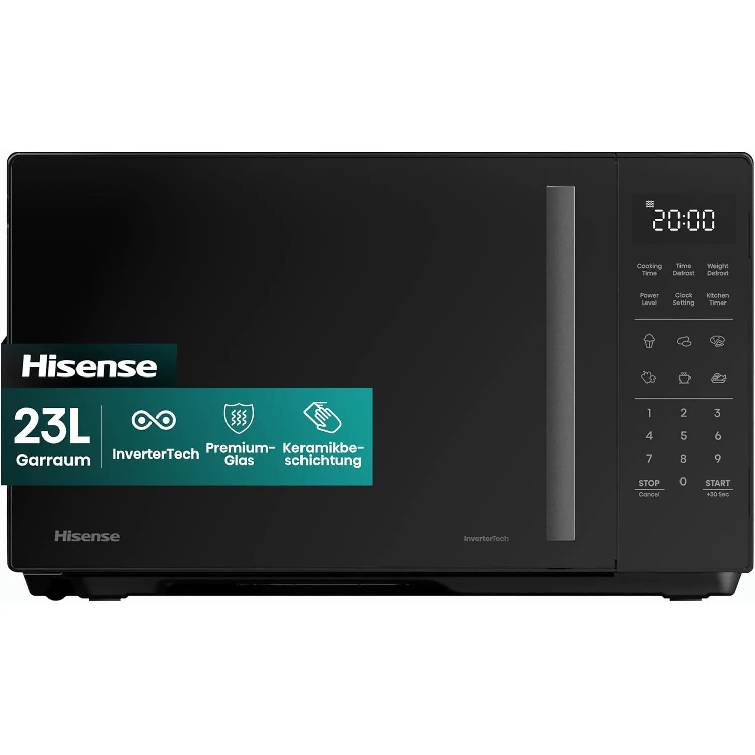 Hisense H23MOBS4HI Mikrowelle /23 L /900W /InverterTech/Keramikbeschichtung/Premium Glas/Maßgeschneidert, Mehrphasiges …