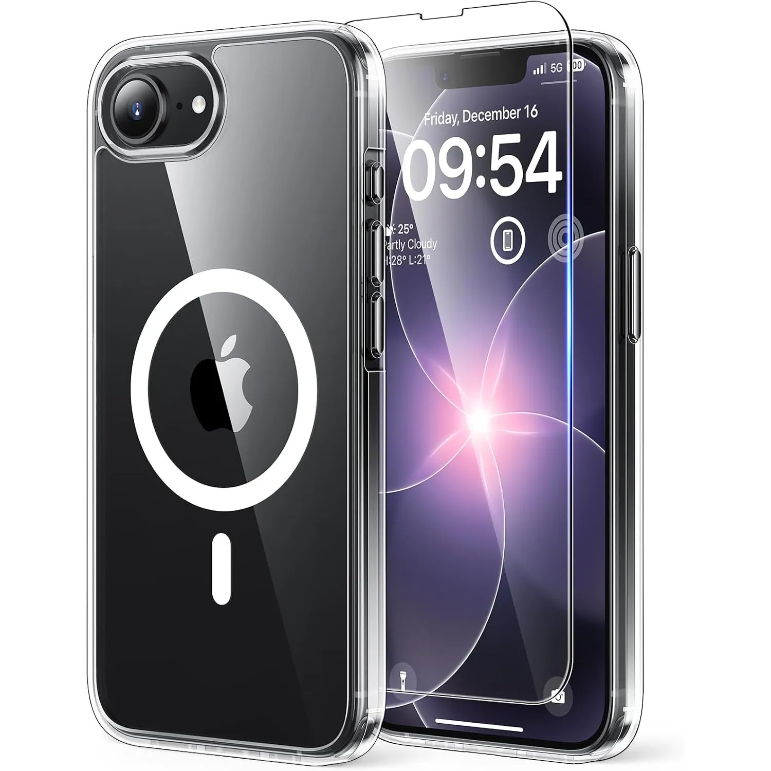 TAURI für iPhone 17e / iPhone 16e Hülle 6,1" mit Panzer Schutz Glas Folie, Kompatibel mit MagSafe, Schutz nach Militärs…