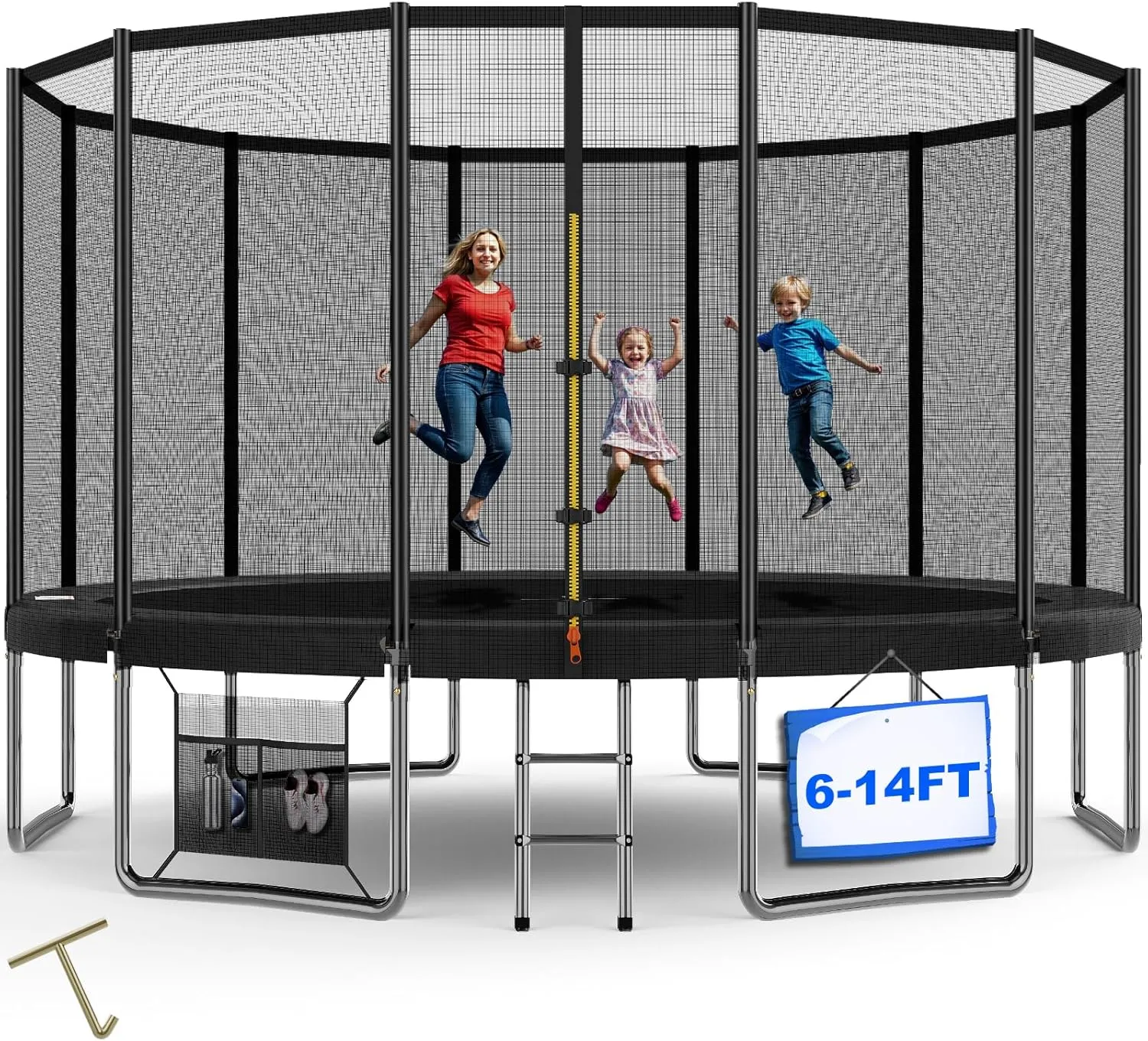 Devoko Trampolin Outdoor Ø 183/228/305/366/427 cm, GS-Zertifikat Indoor Trampolin Kinder Gartentrampoline, Komplettset …