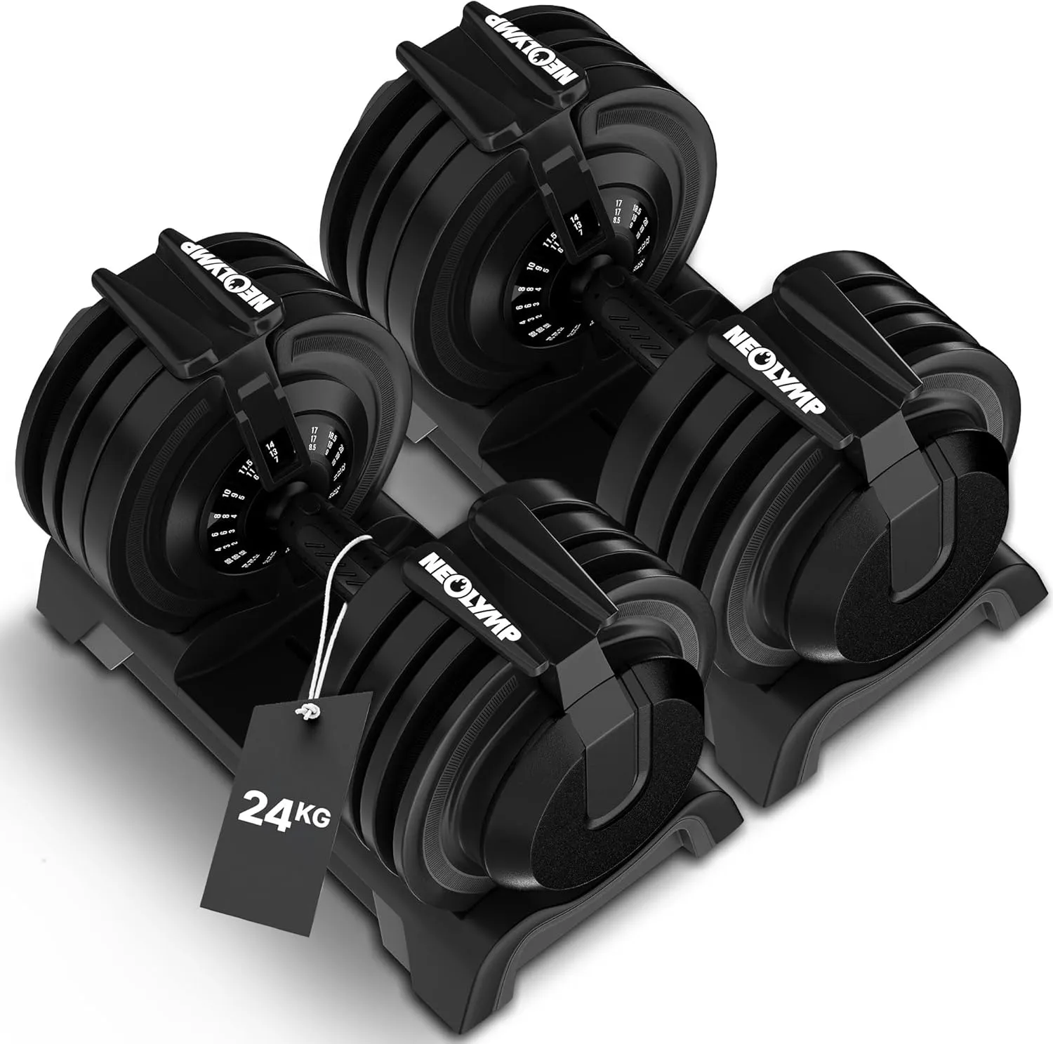 NEOLYMP Kurzhantel verstellbar (2-40 kg mit 16 Gewichtsstufen) platzsparendes Dumbbell Set - Hanteln Set verstellbar fü…