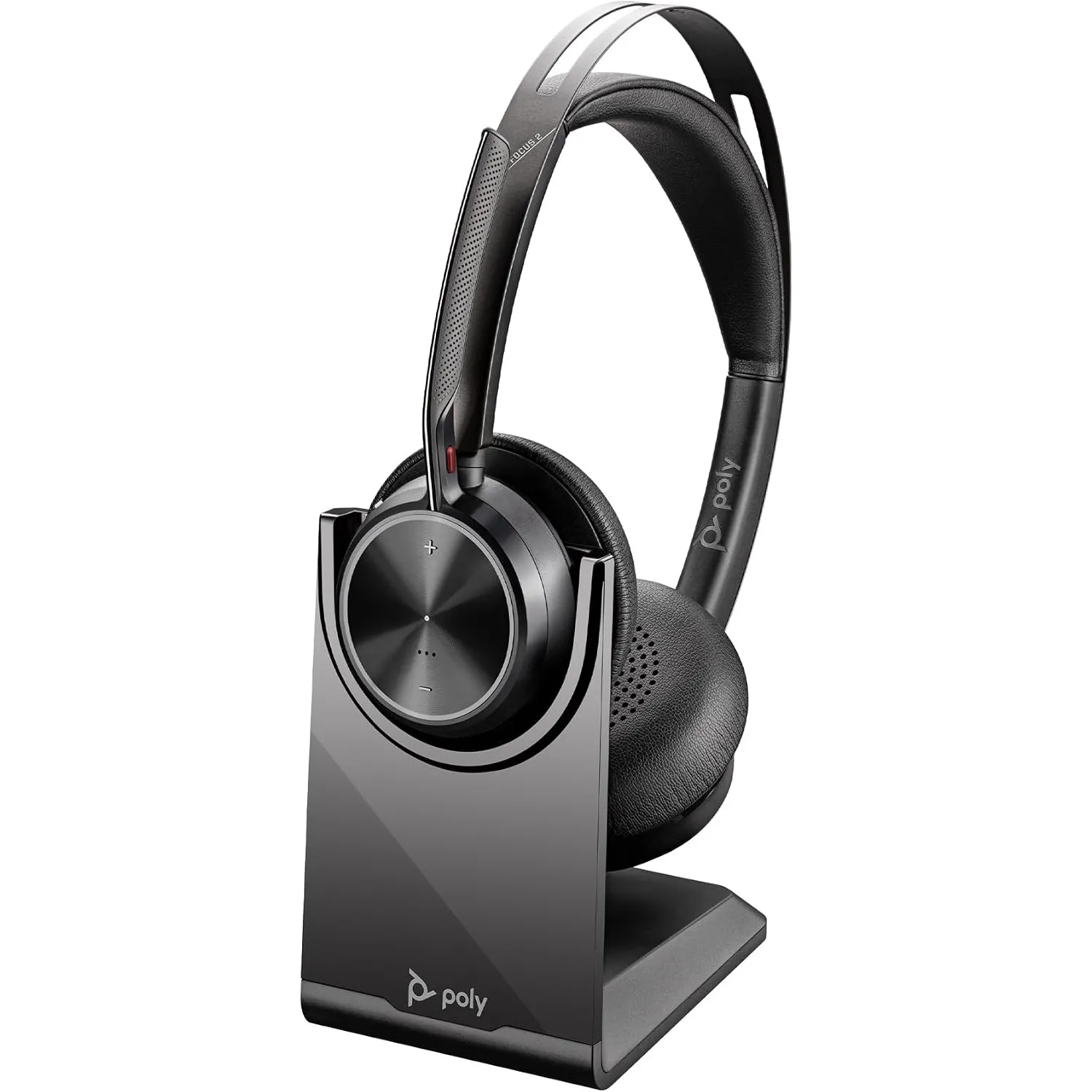 Poly Voyager Focus 2 USB-C Headset mit Ladestation und USB-C/A Adapter – Bluetooth, ANC, Acoustic Fence Technologie, bi…