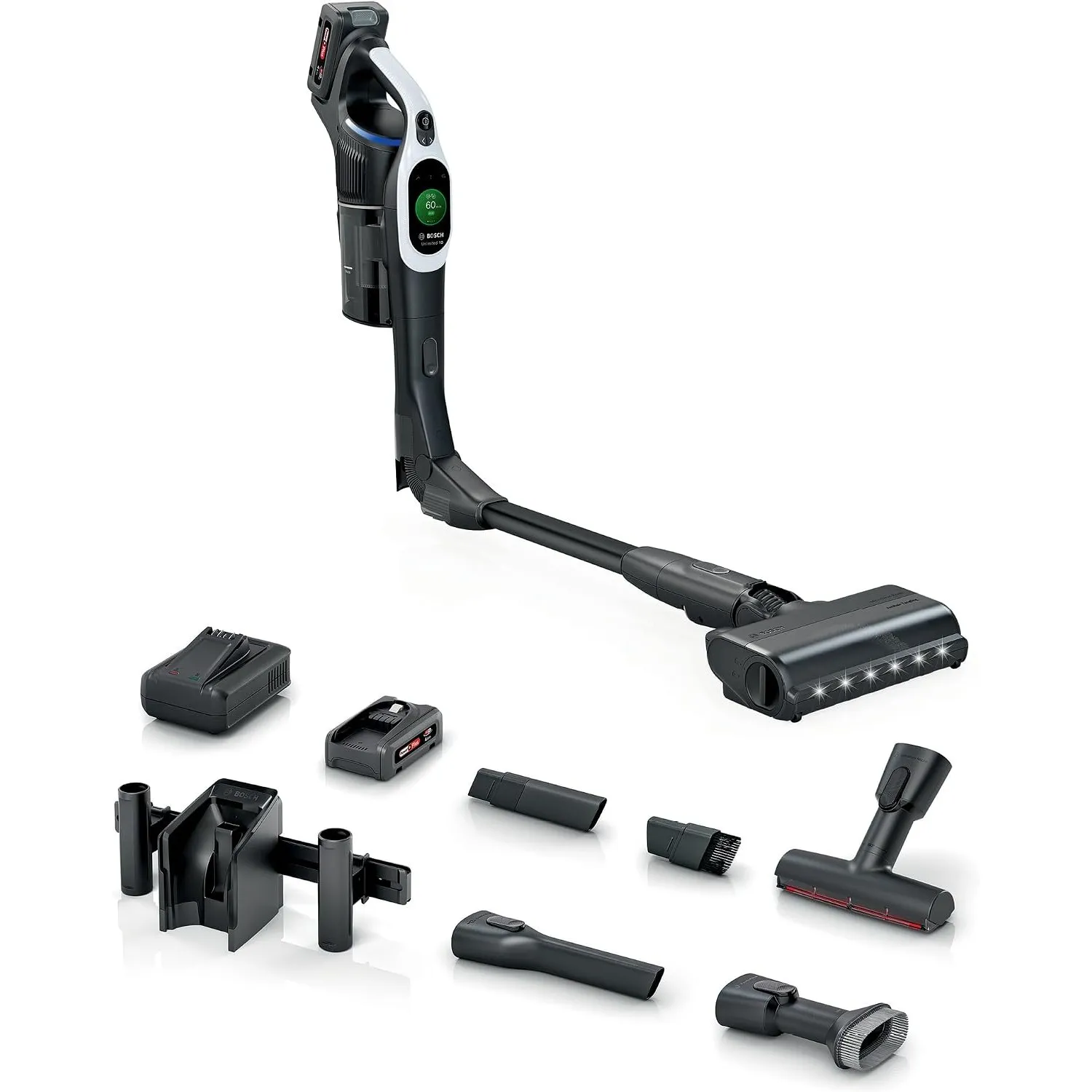 Bosch Akku-Staubsauger Unlimited 10 BTS1042WAC, kabellos, MicroClean Technology, TFT-Display, Staubkomprimierung, HEPA-…