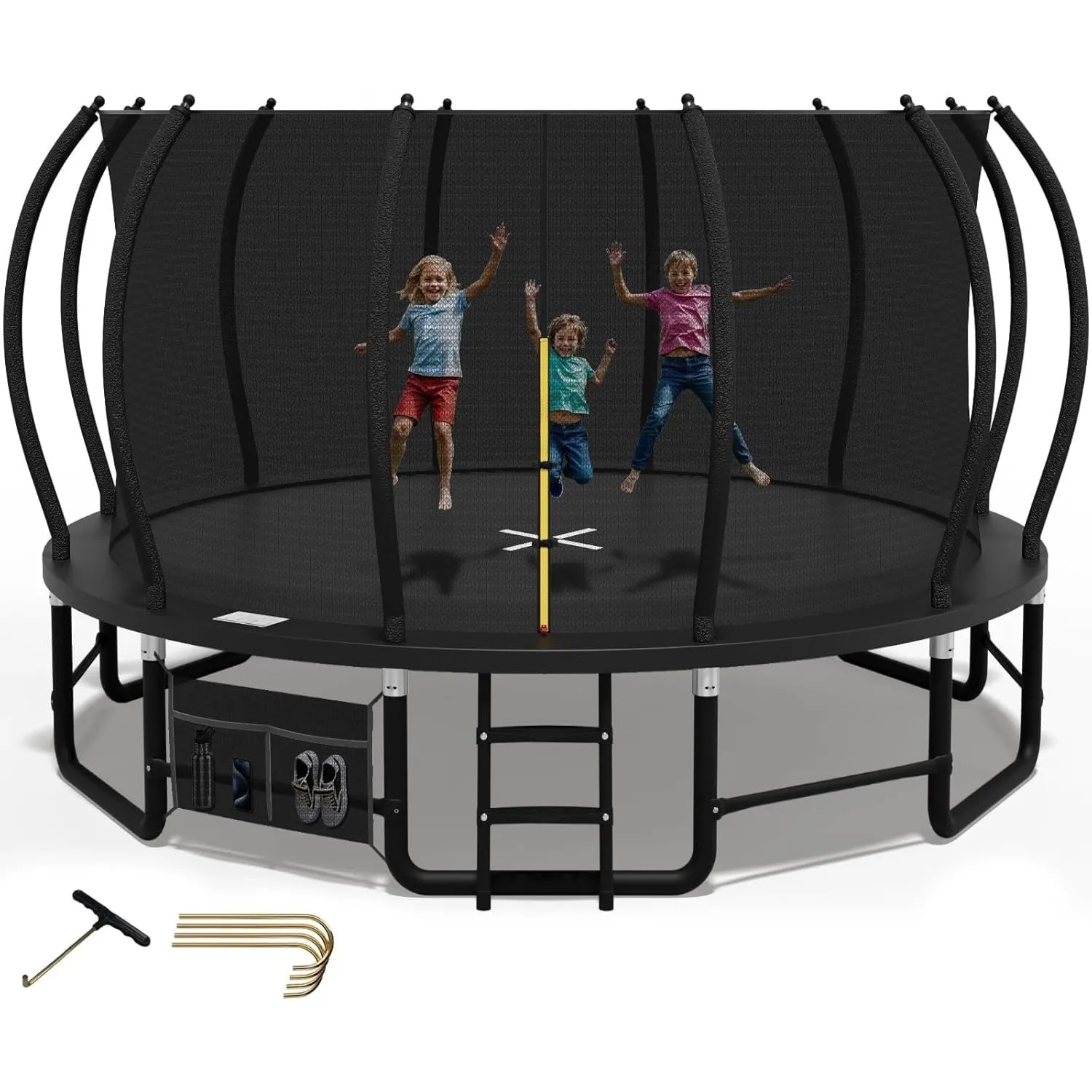 Devoko Trampolin Outdoor Ø228/305/366/427 cm, GS-Zertifikat, Mit verstärkten Beintraversen, Stabil, Robust und Belastbar